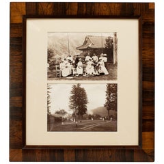 Antique Tennis Photographs, Colonial in Rosewood Frame