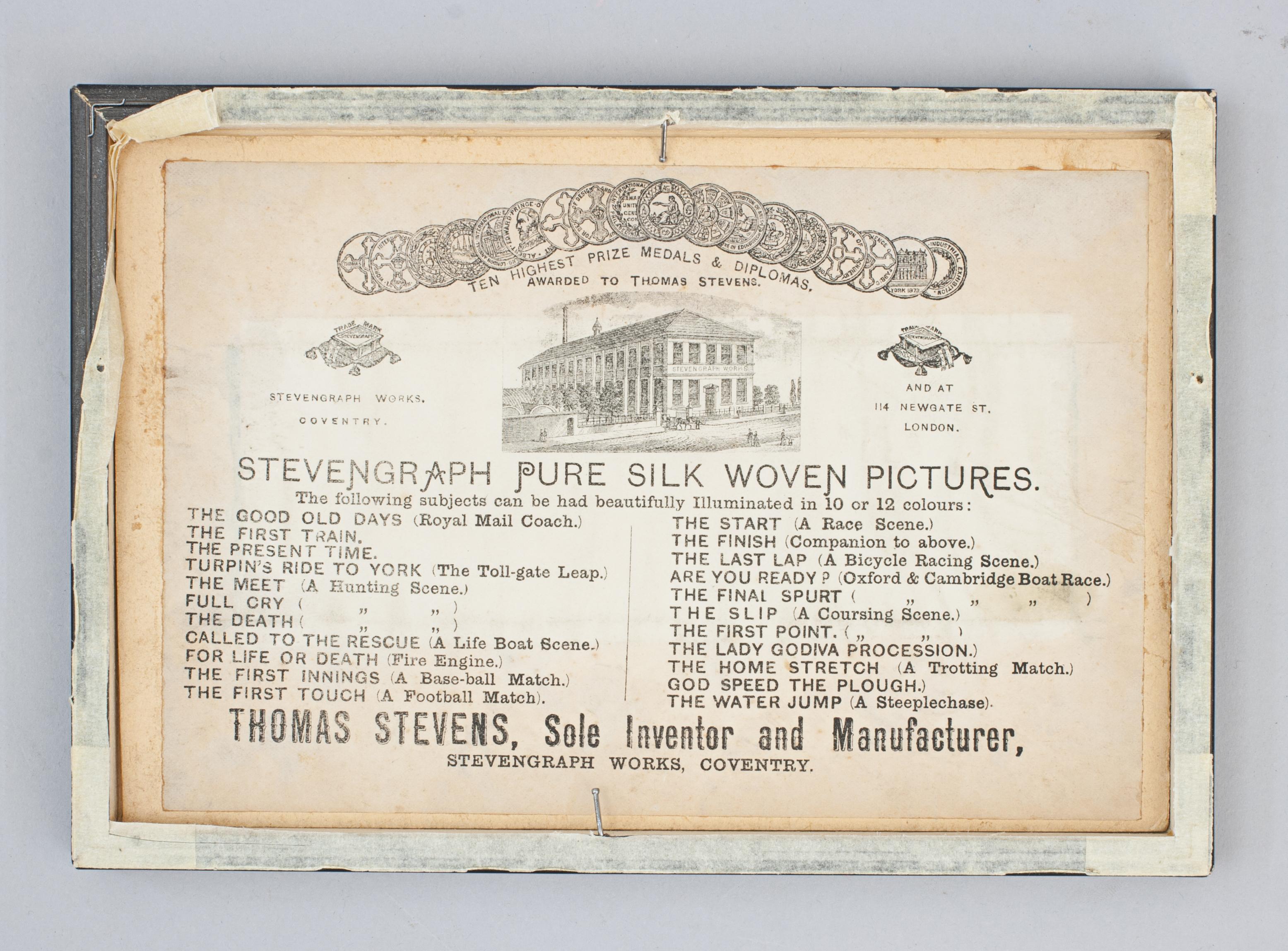 Silk Antique Tennis Stevengraph. For Sale