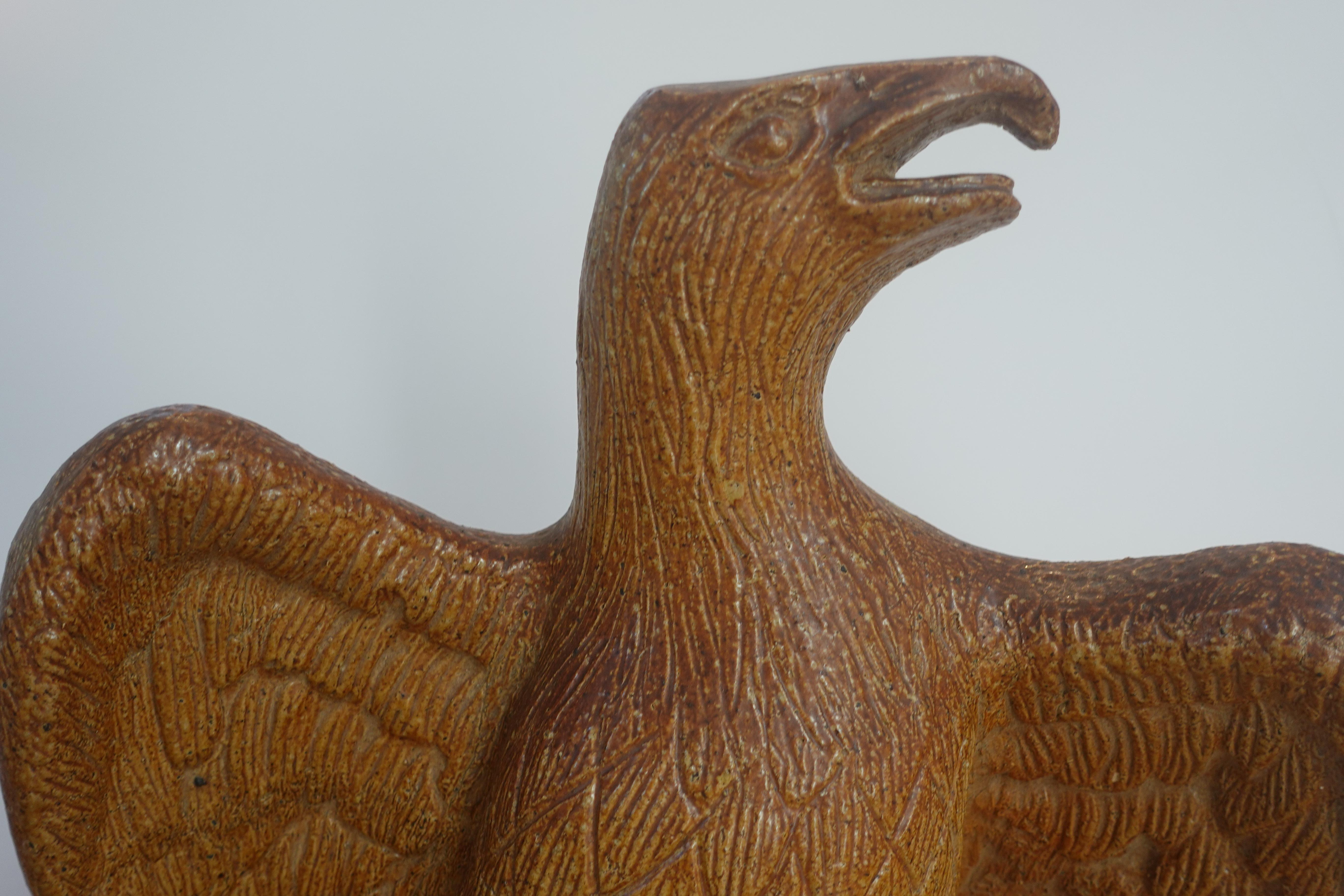 20th Century Antique Terra Cotta Federal Eagles 'Pair' For Sale