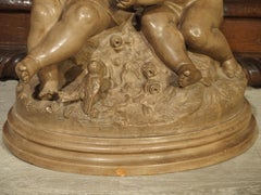 Antique Terracotta of a Boy and Girl, France, Early 1900s
