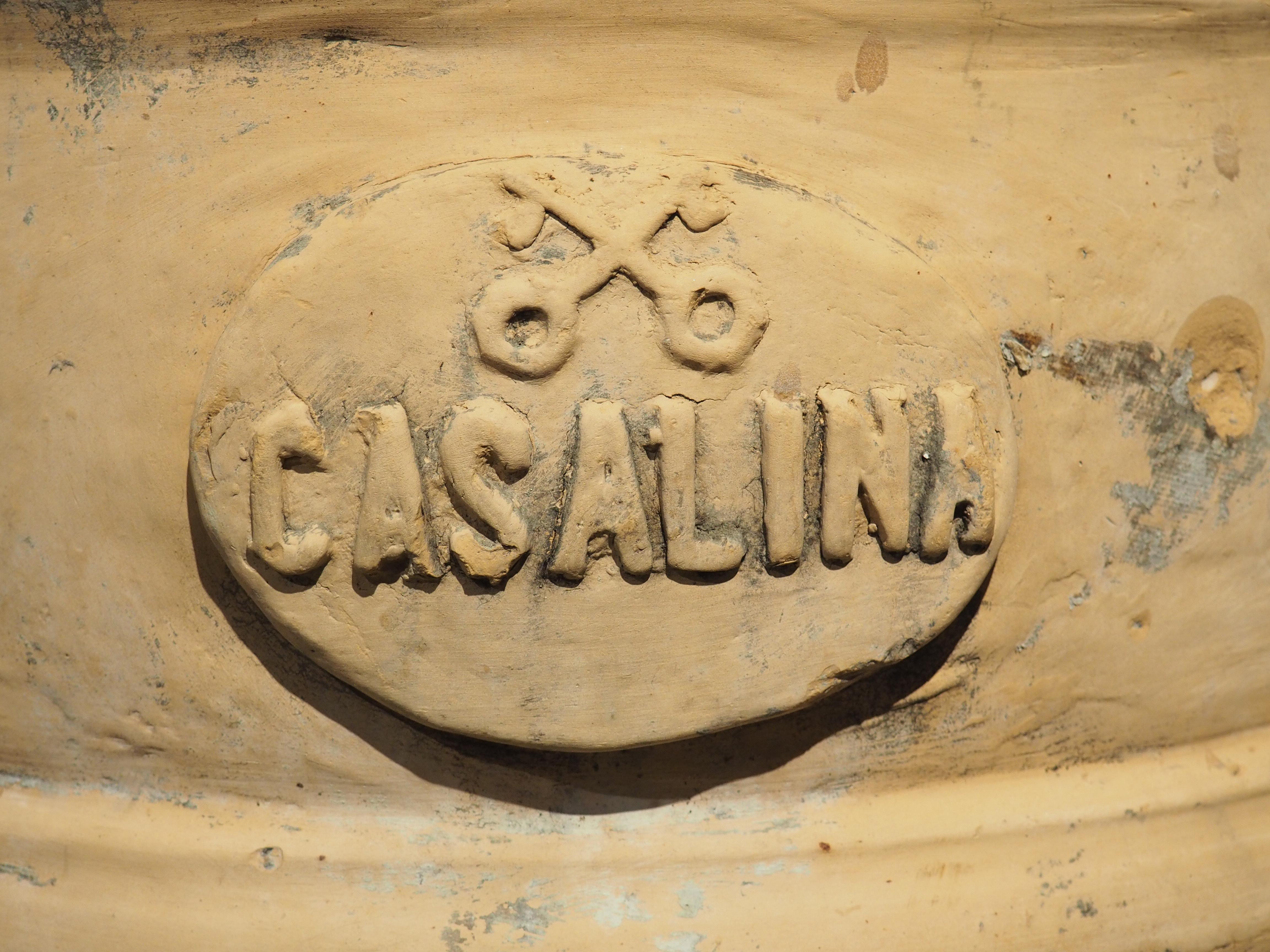 19th Century Antique Terra Cotta Oil or Grains Jar from Casalina, Italy, Dated 1887