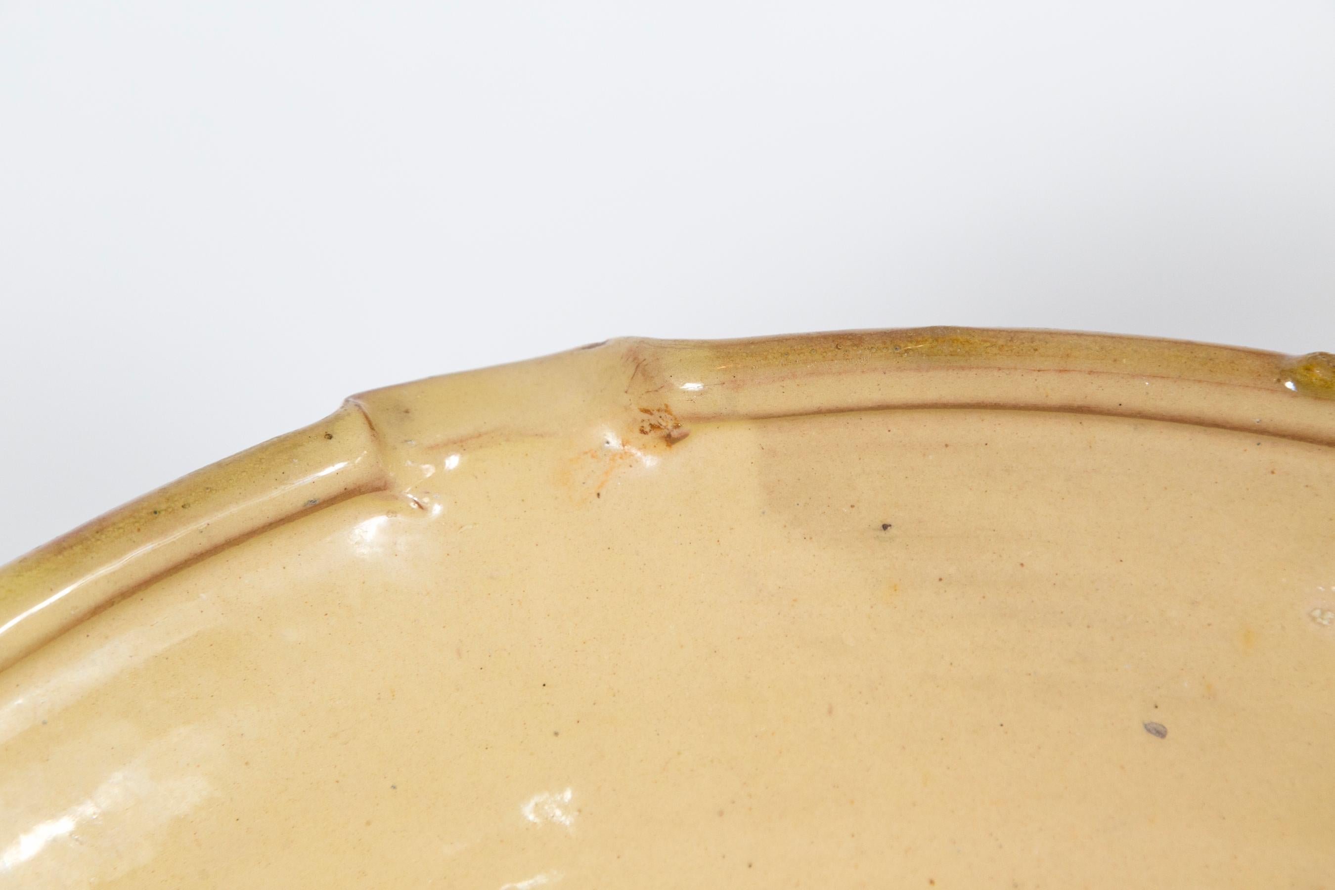 French Antique Terra Cotta 'Tian' Bowl, France, Late 19th Century For Sale