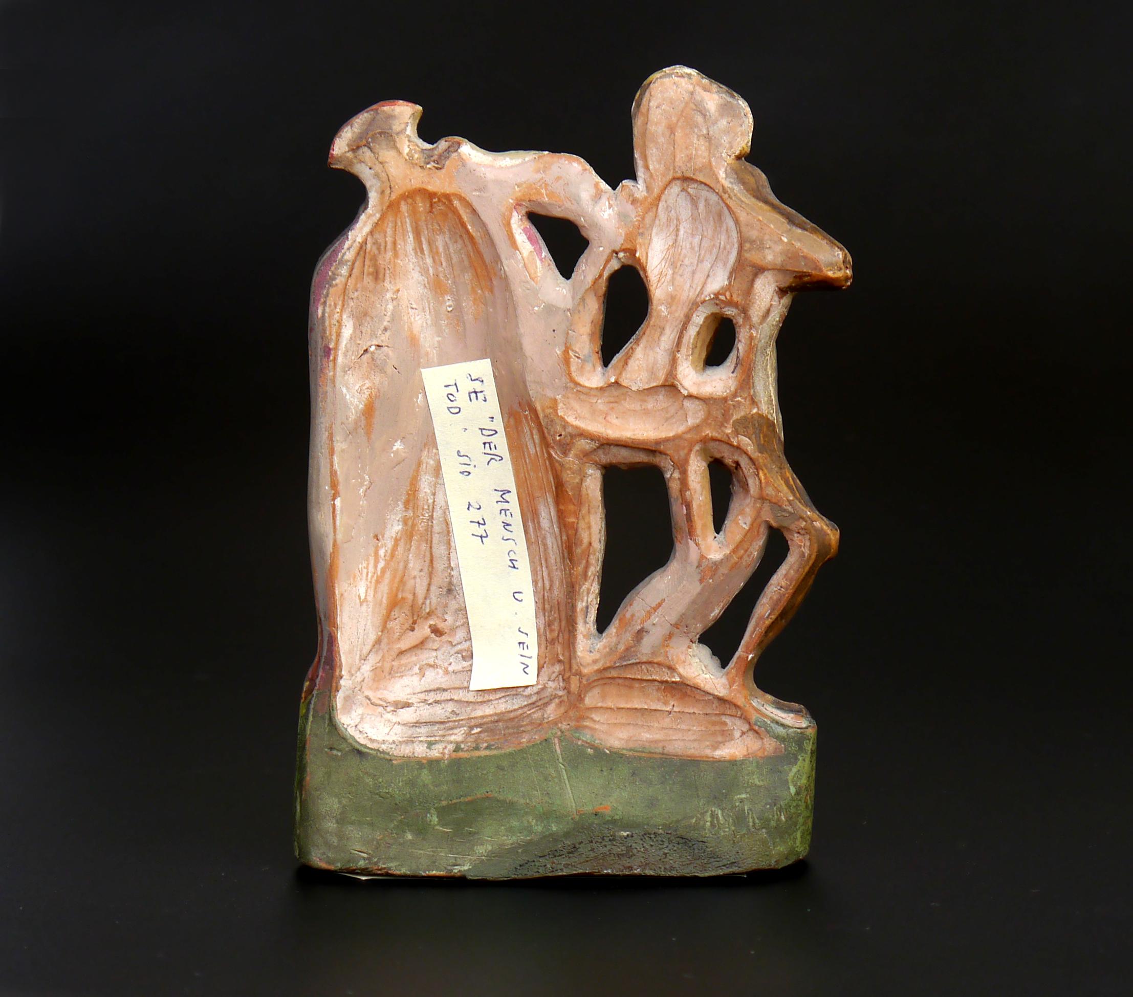 Terracotta Antica figura in terracotta Morte e Herzog  Basler Totentanz Macabre Zizenhausen in vendita