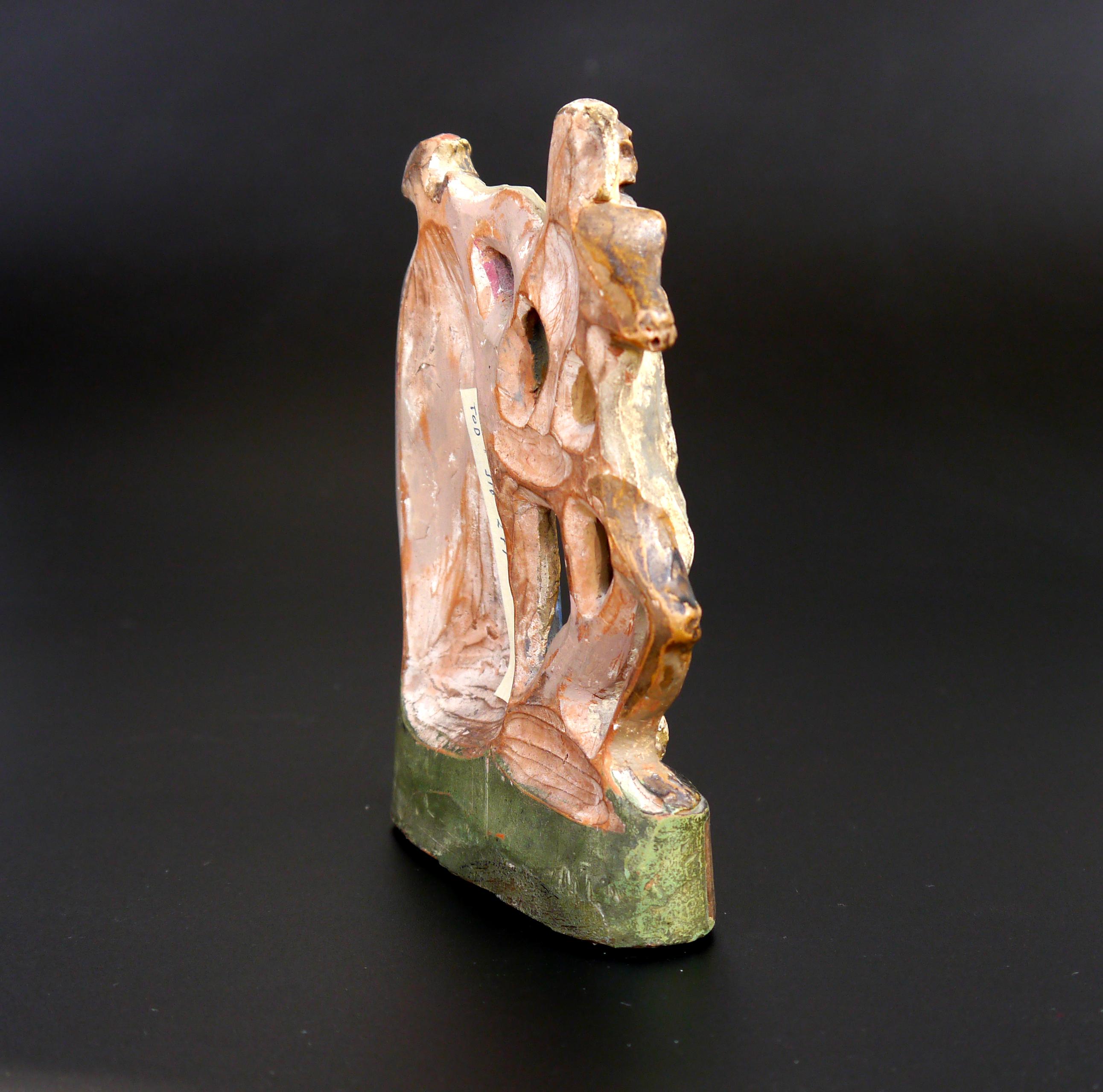 Antica figura in terracotta Morte e Herzog  Basler Totentanz Macabre Zizenhausen in vendita 1