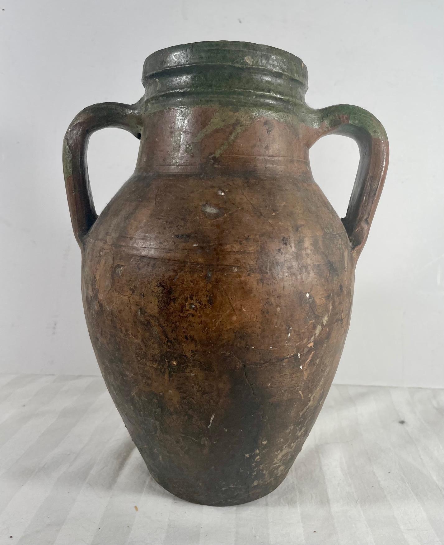 Antique Terracotta Amphora Olive Oil Pot For Sale 6