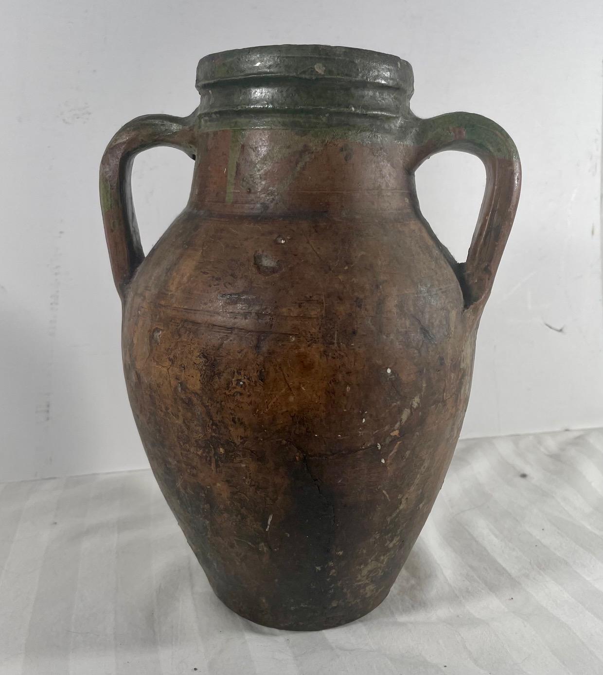 Antique Terracotta Amphora Olive Oil Pot For Sale 1