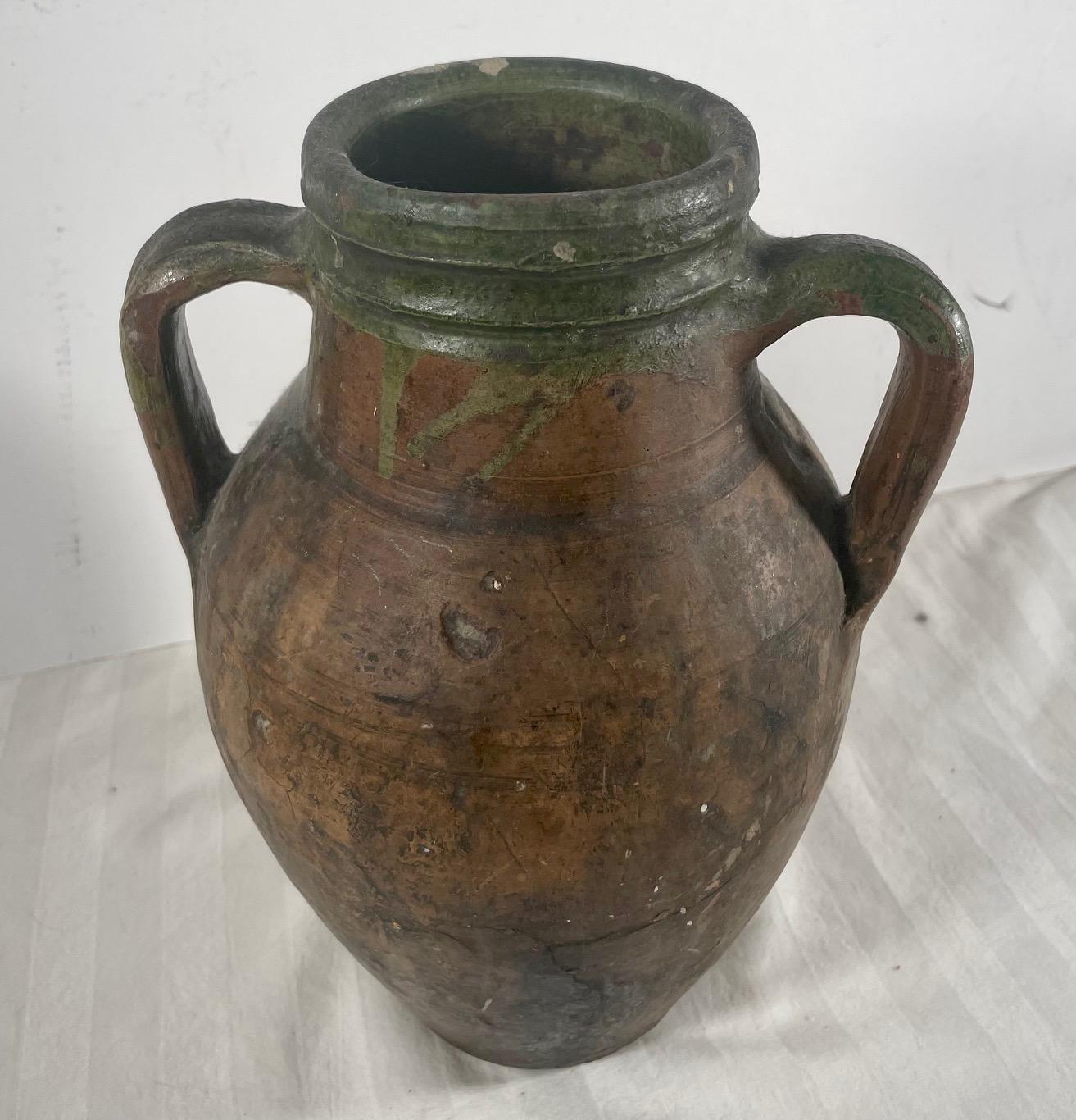 Antique Terracotta Amphora Olive Oil Pot For Sale 2