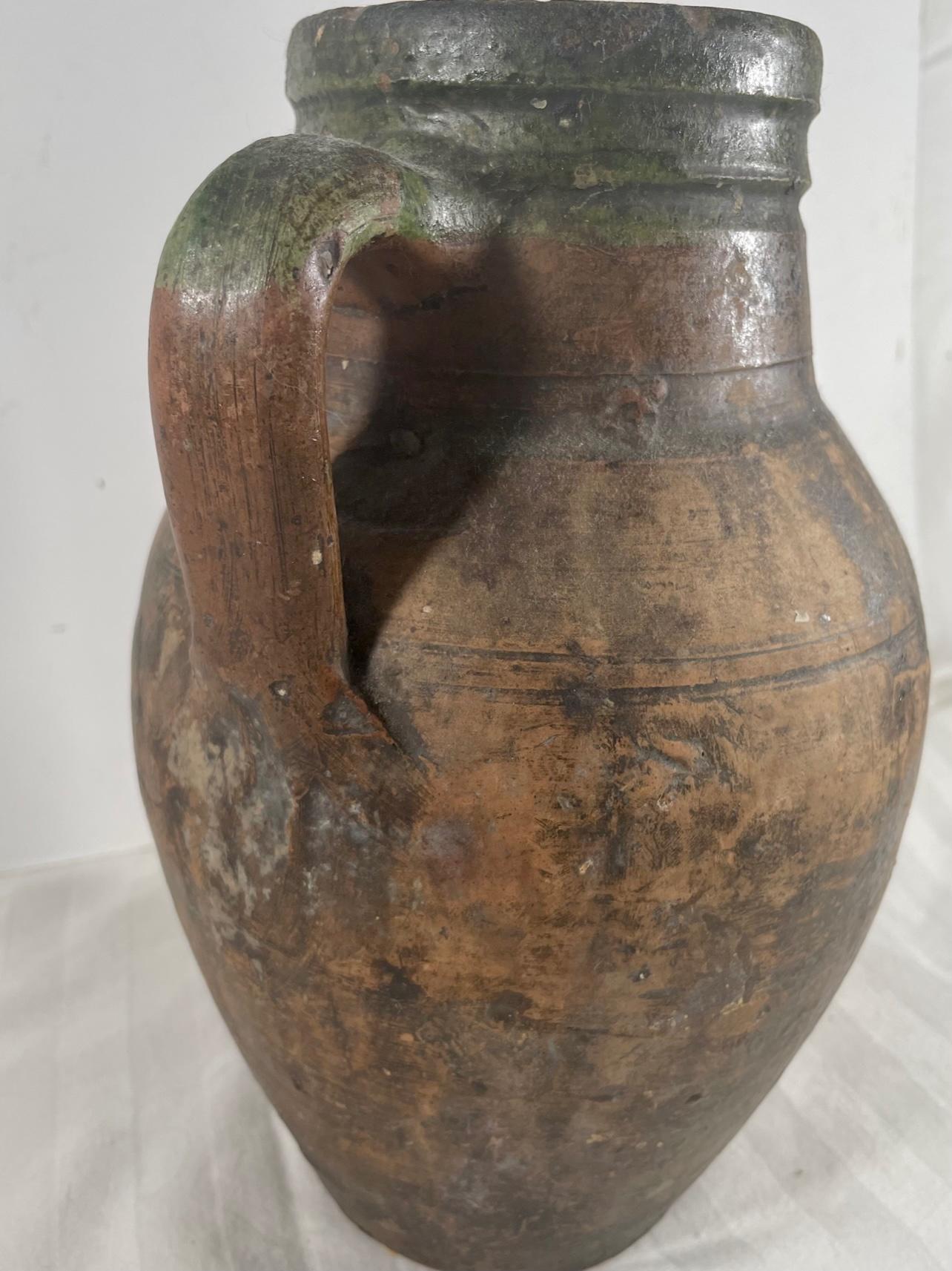 Antique Terracotta Amphora Olive Oil Pot For Sale 3