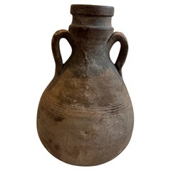 Antique Terracotta Amphora-Style Vessel with Double Handles