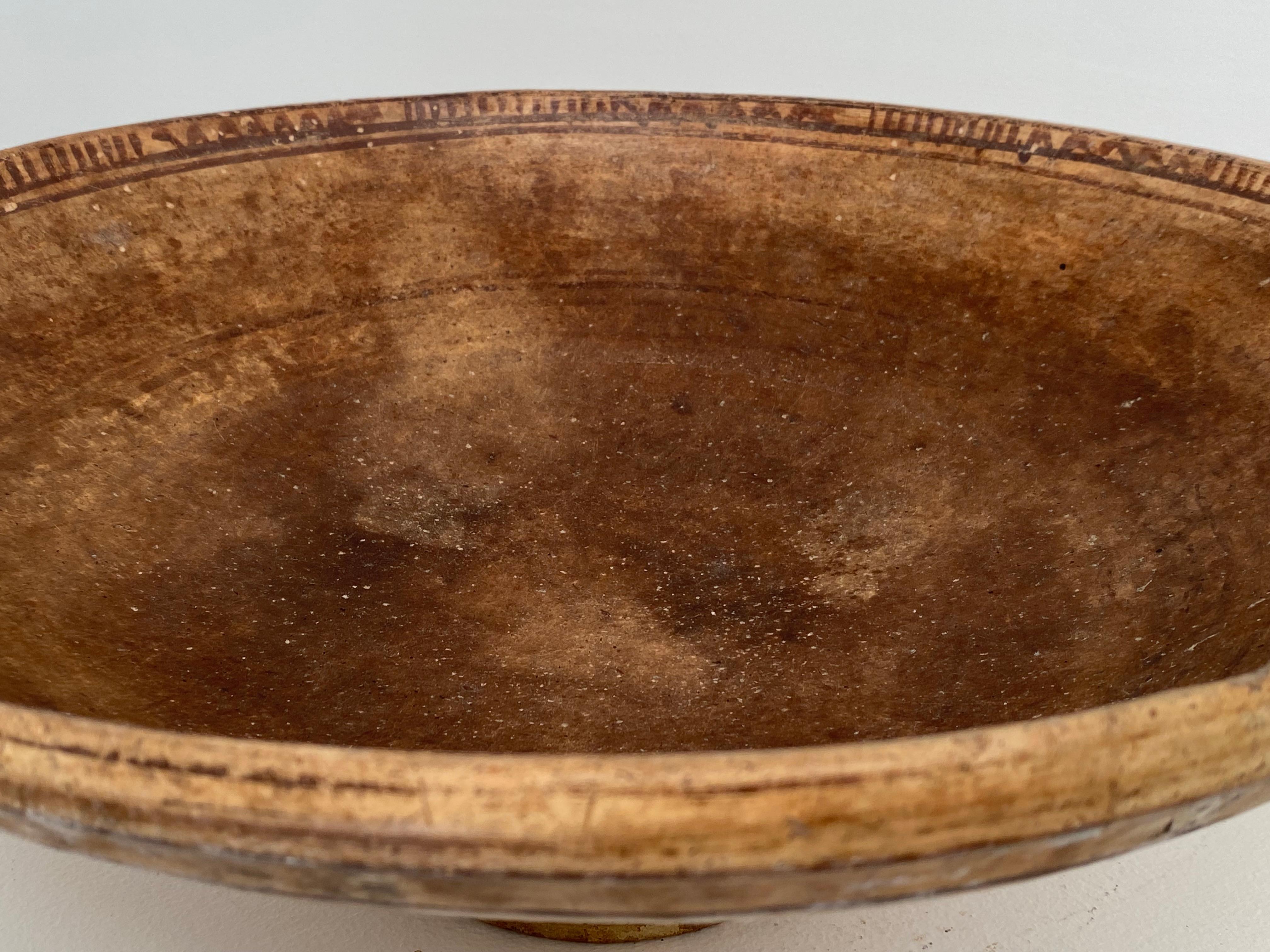 Antique, Terracotta Berber Bowl on a central foot For Sale 12