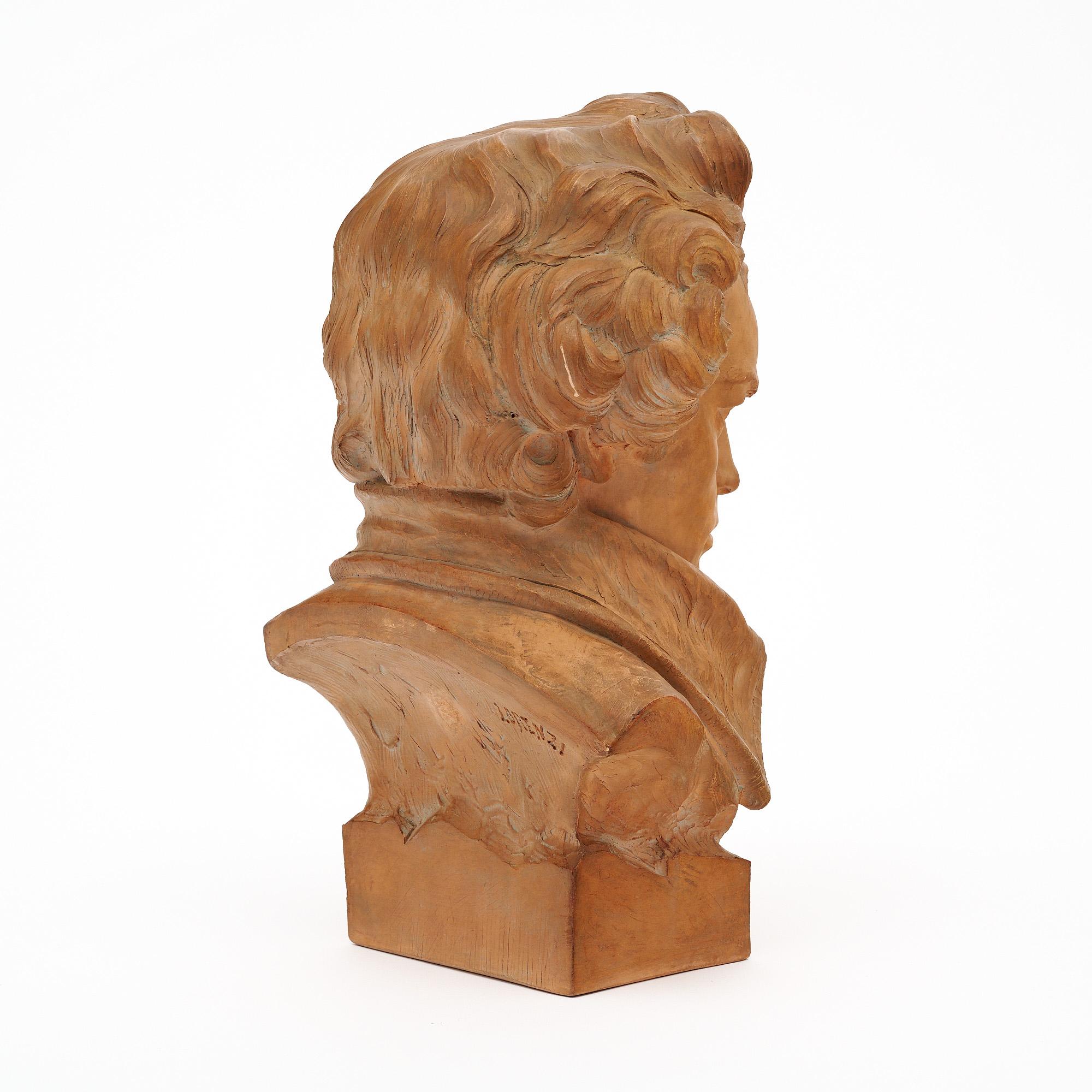 Busto antiguo de terracota de Beethoven principios del siglo XX en venta