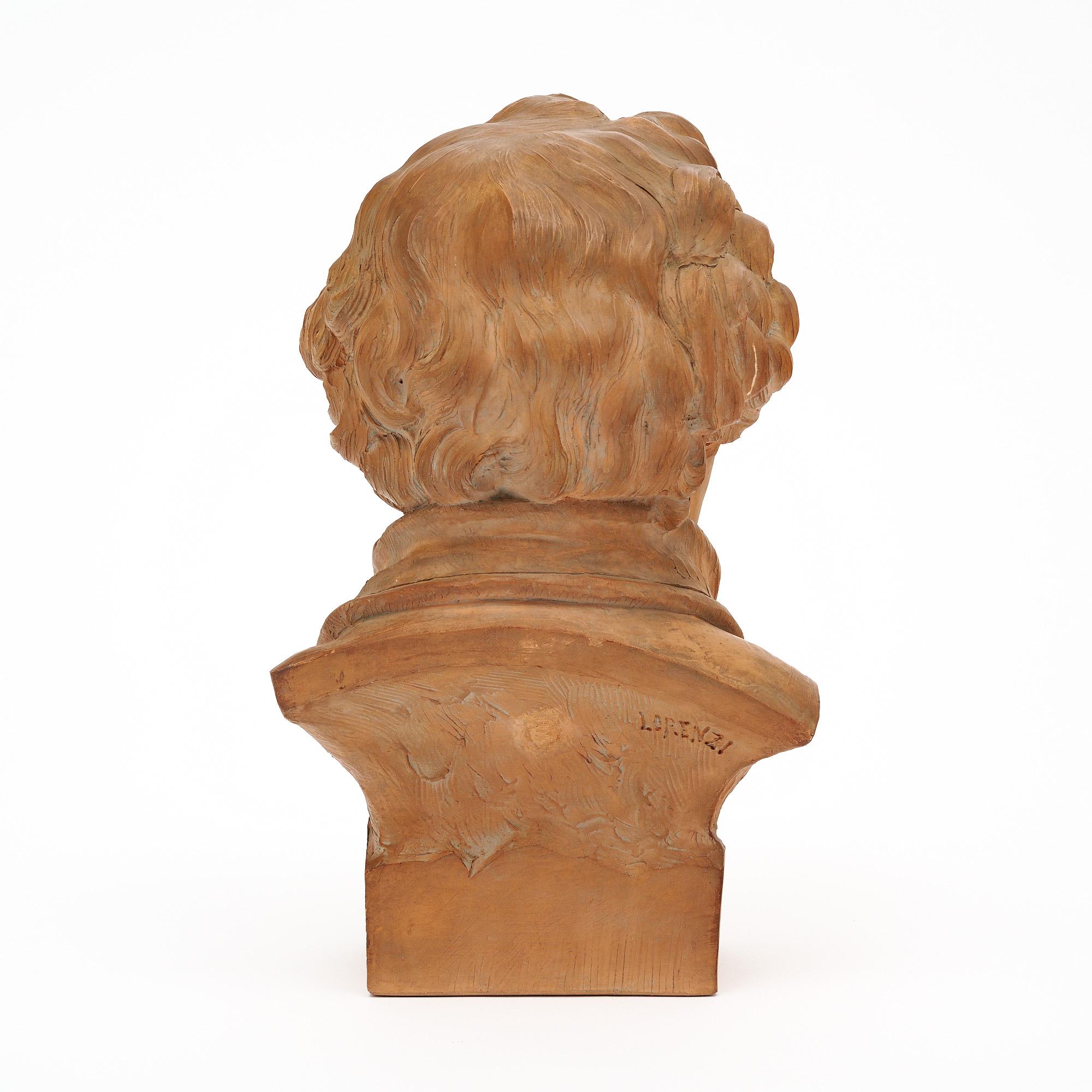 Busto antiguo de terracota de Beethoven Terracota en venta