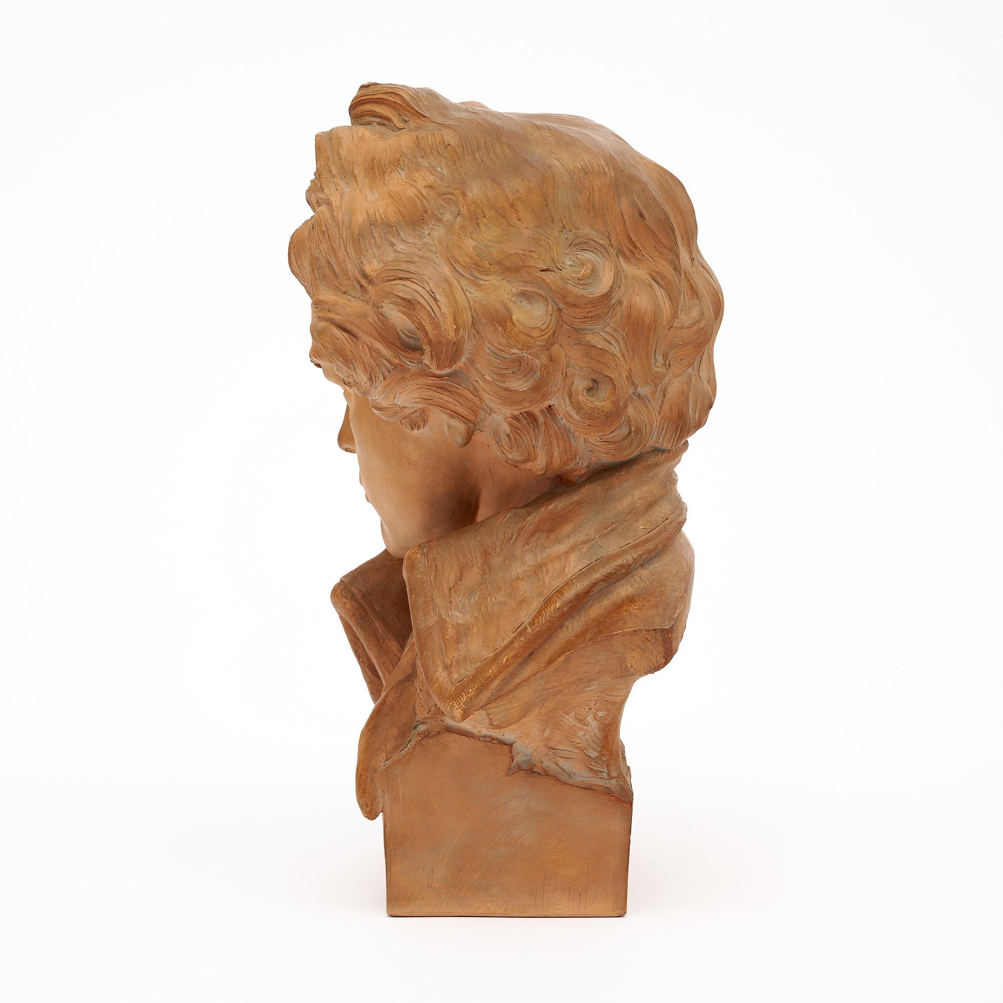 Busto antiguo de terracota de Beethoven en venta 2