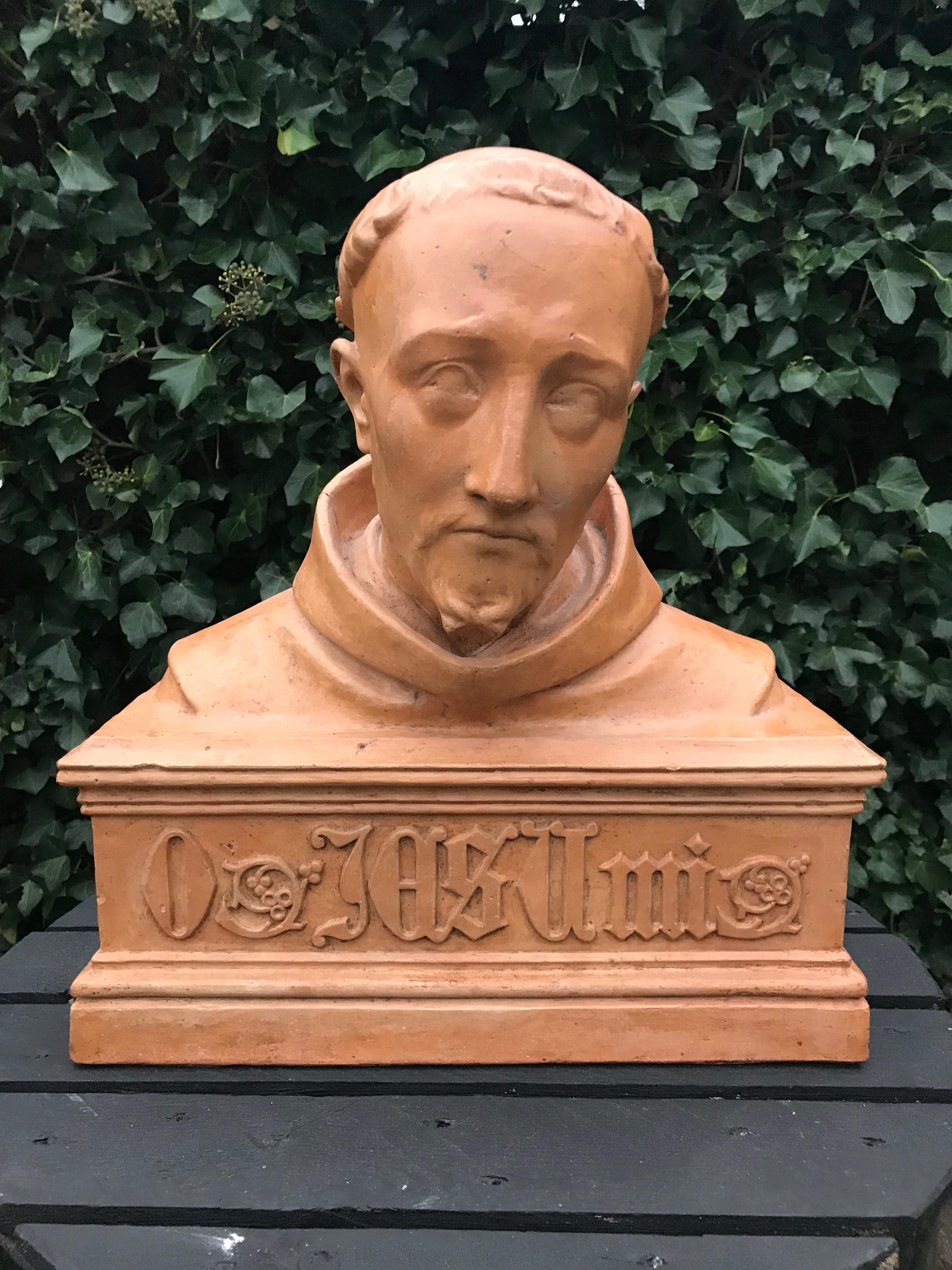 Antique Terracotta Bust Sculpture of G. Gabrieli Italian Composer of O Jesu Mi For Sale 4