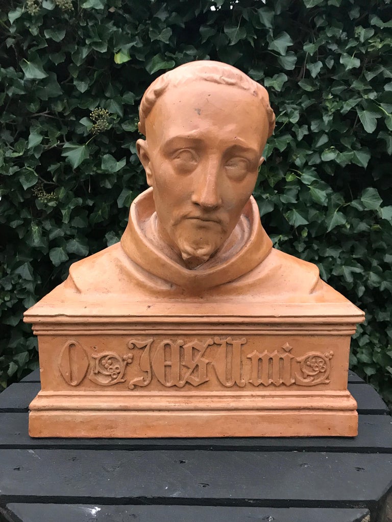 Antique Terracotta Bust Sculpture of G. Gabrieli Italian Composer of O Jesu Mi For Sale 7