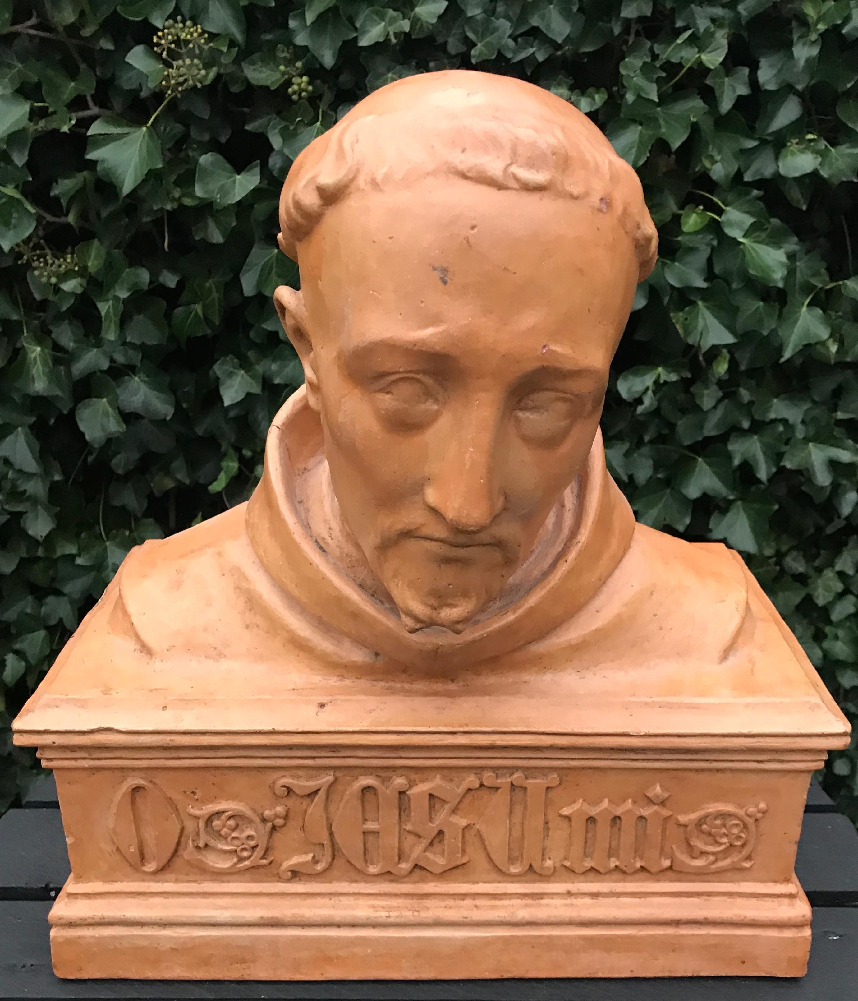 Antique Terracotta Bust Sculpture of G. Gabrieli Italian Composer of O Jesu Mi For Sale 5