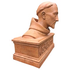 Antique Terracotta Bust Sculpture of G. Gabrieli Italian Composer of O Jesu Mi
