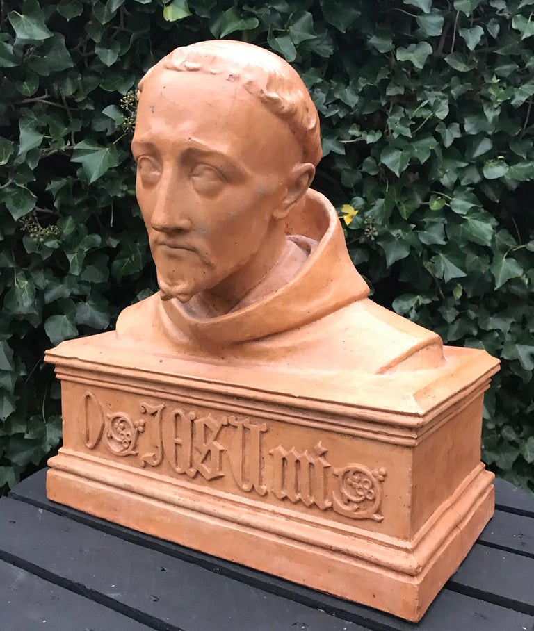 Antique Terracotta Bust Sculpture of G. Gabrieli Italian Composer of O Jesu Mi For Sale 3