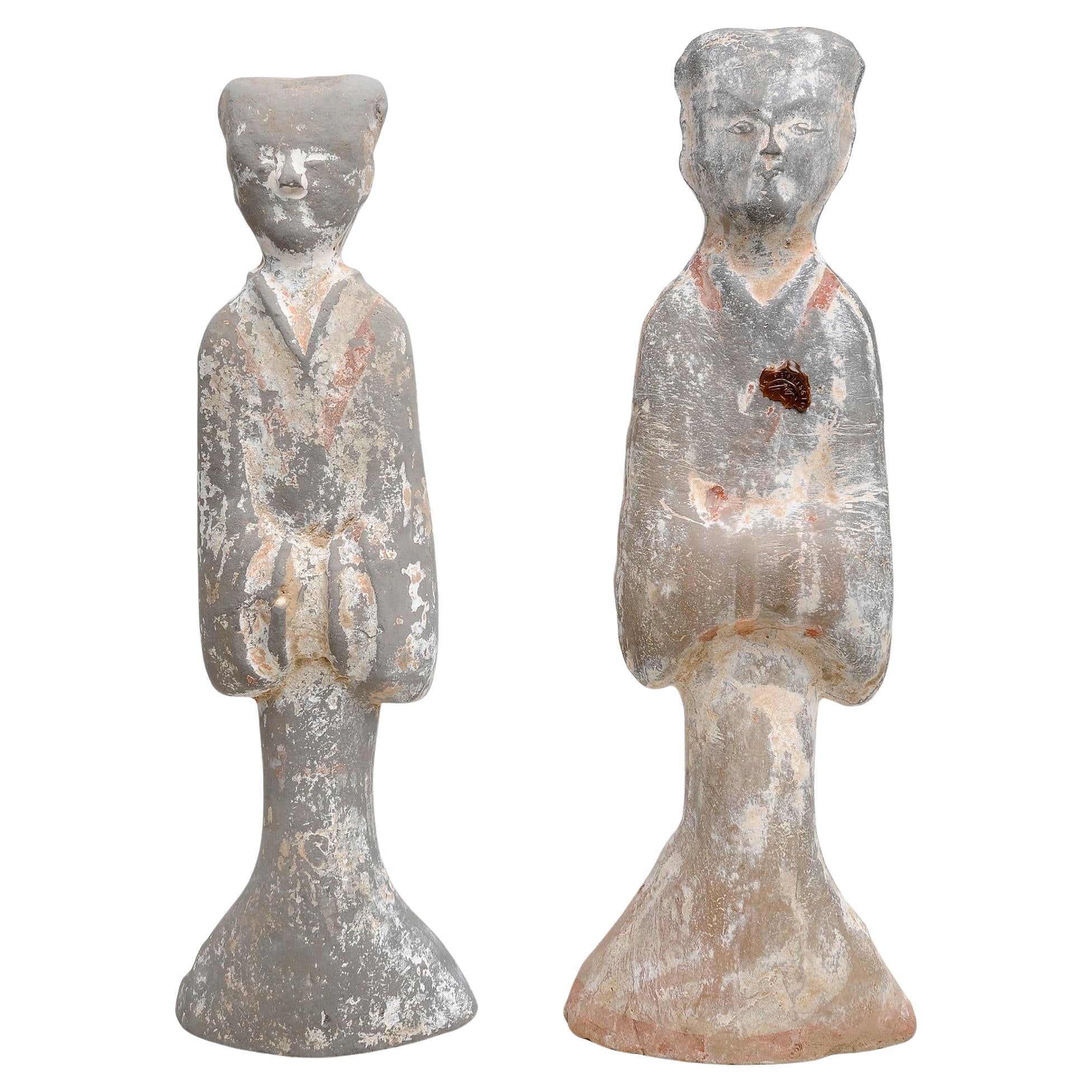 Statues chinoises anciennes en terre cuite