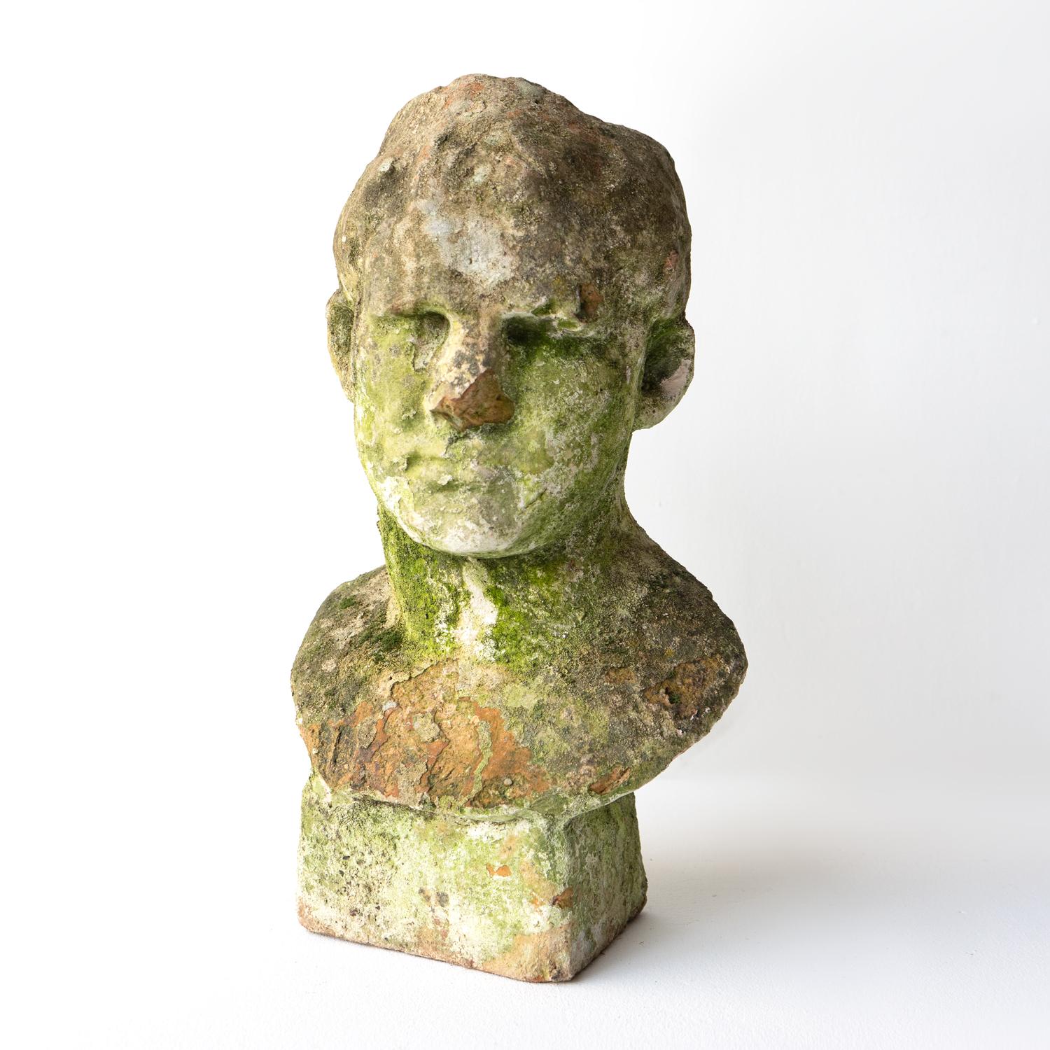 European Antique Terracotta Classical Bust Sculpture/Planter, 19th Century