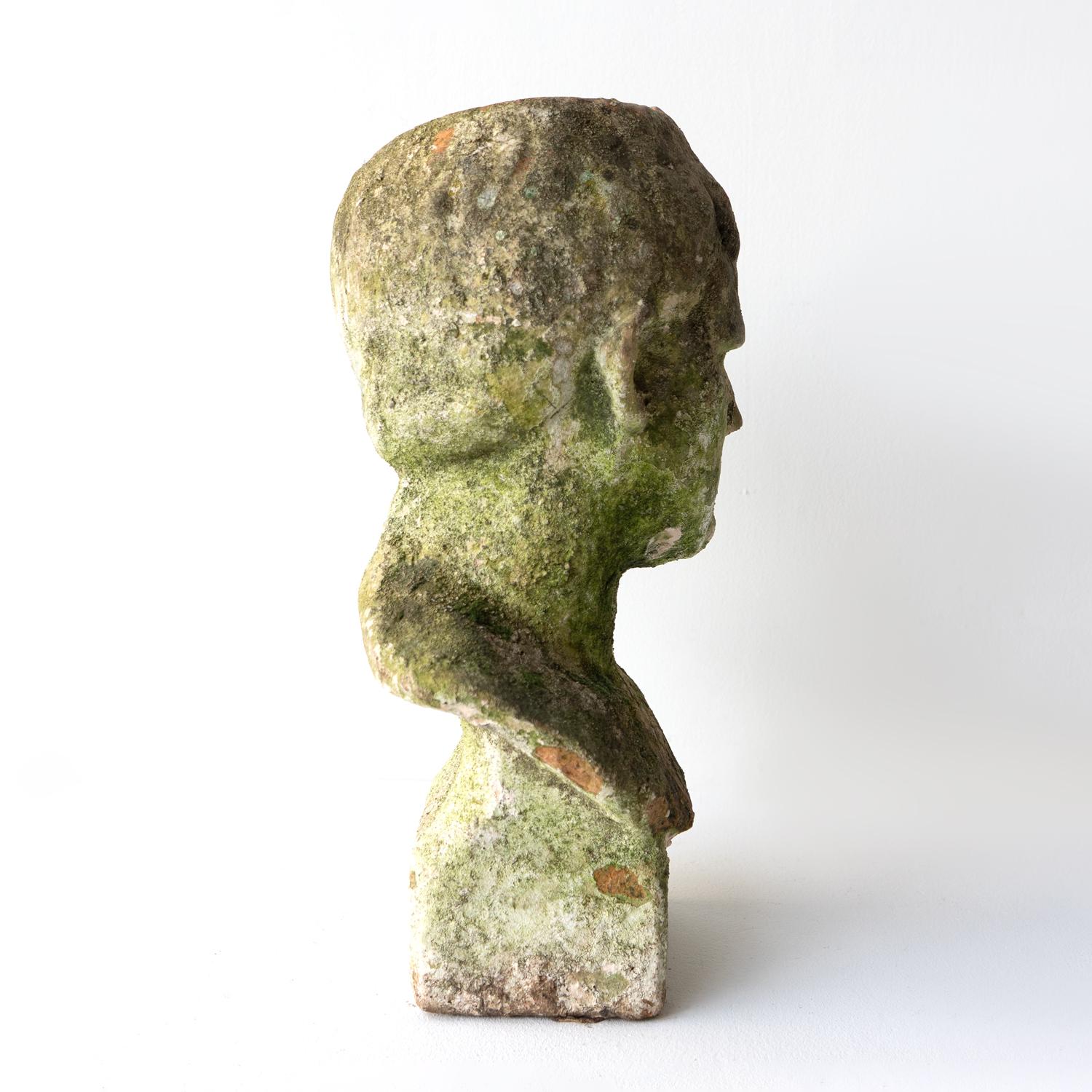 Antique Terracotta Classical Bust Sculpture/Planter, 19th Century 1