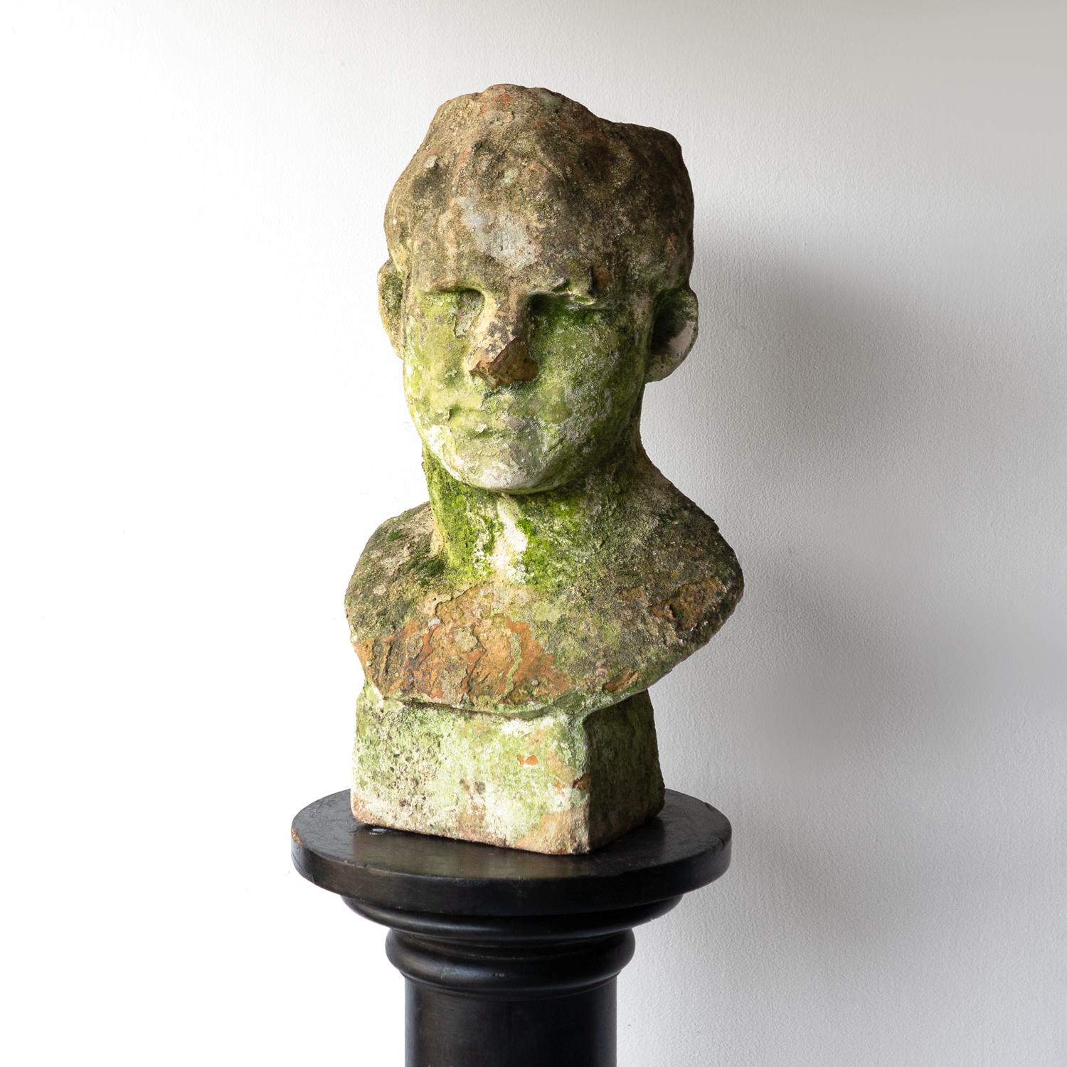 Antique Terracotta Classical Bust Sculpture/Planter, 19th Century 3