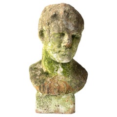 Antique Terracotta Classical Bust Sculpture/Planter, 19th Century
