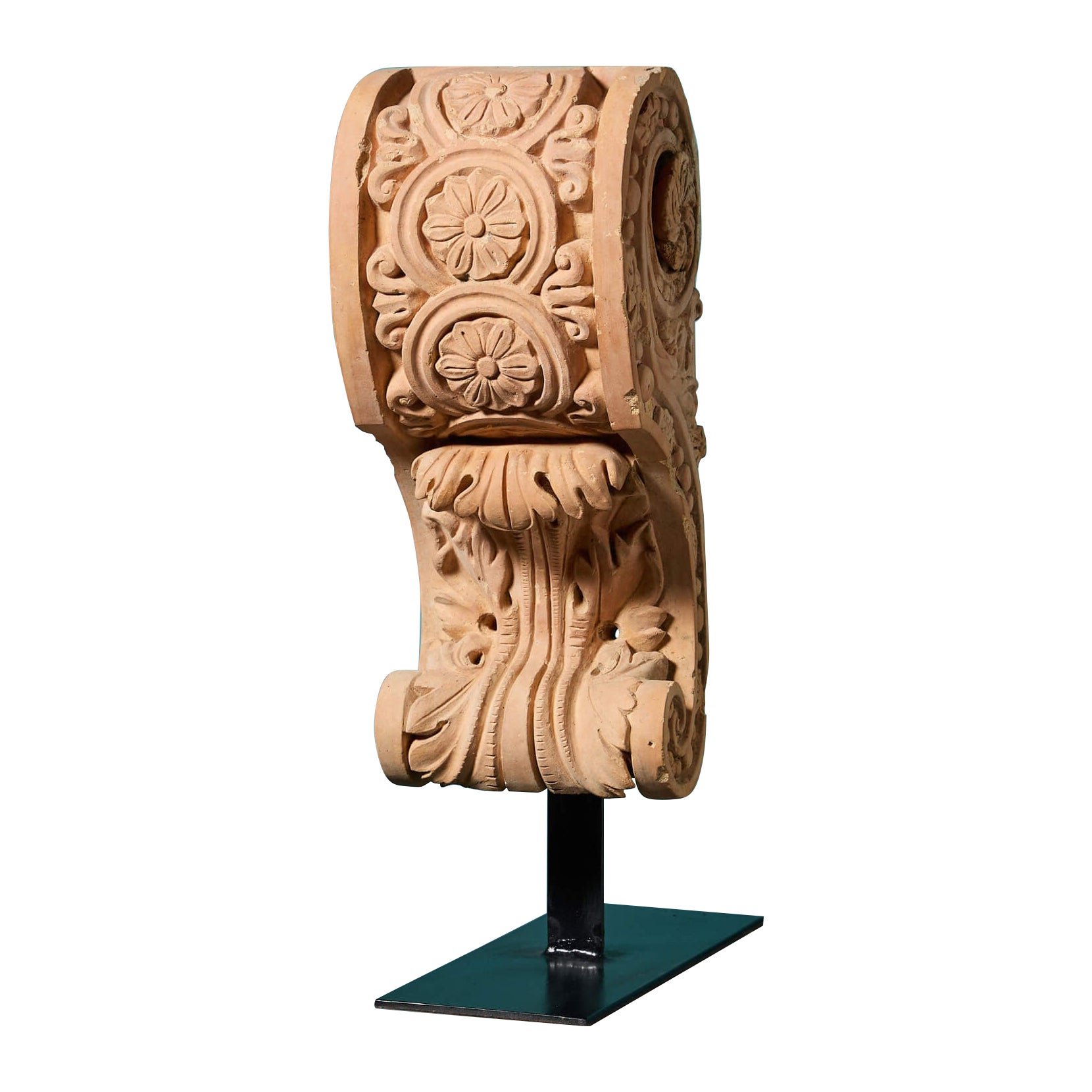 Antique Terracotta Corbel on Stand For Sale