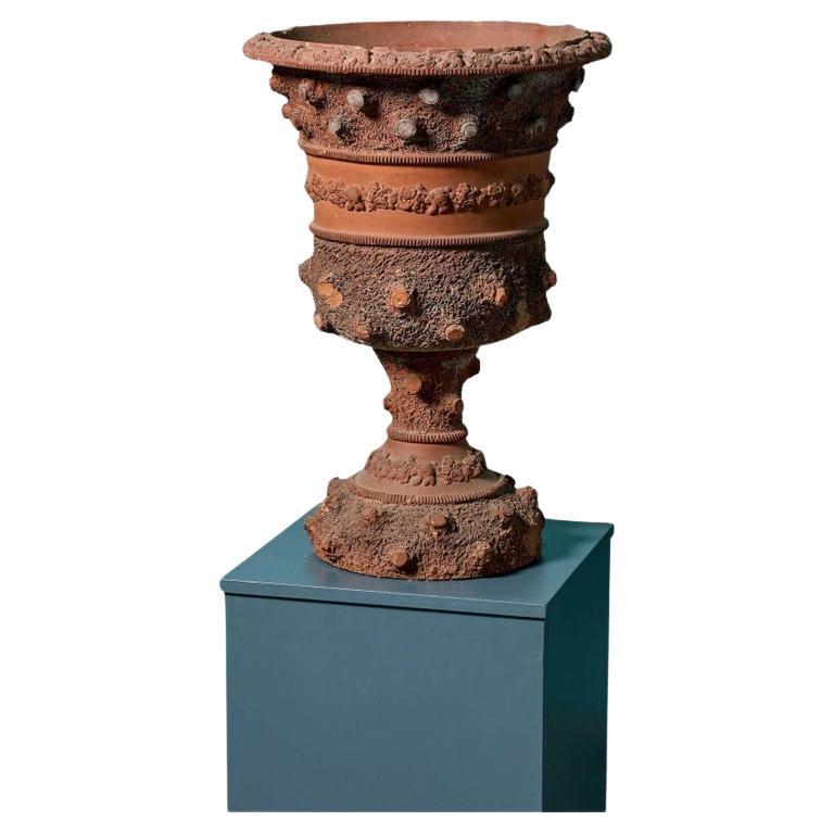 Antique Terracotta Garden Urn Planter For Sale