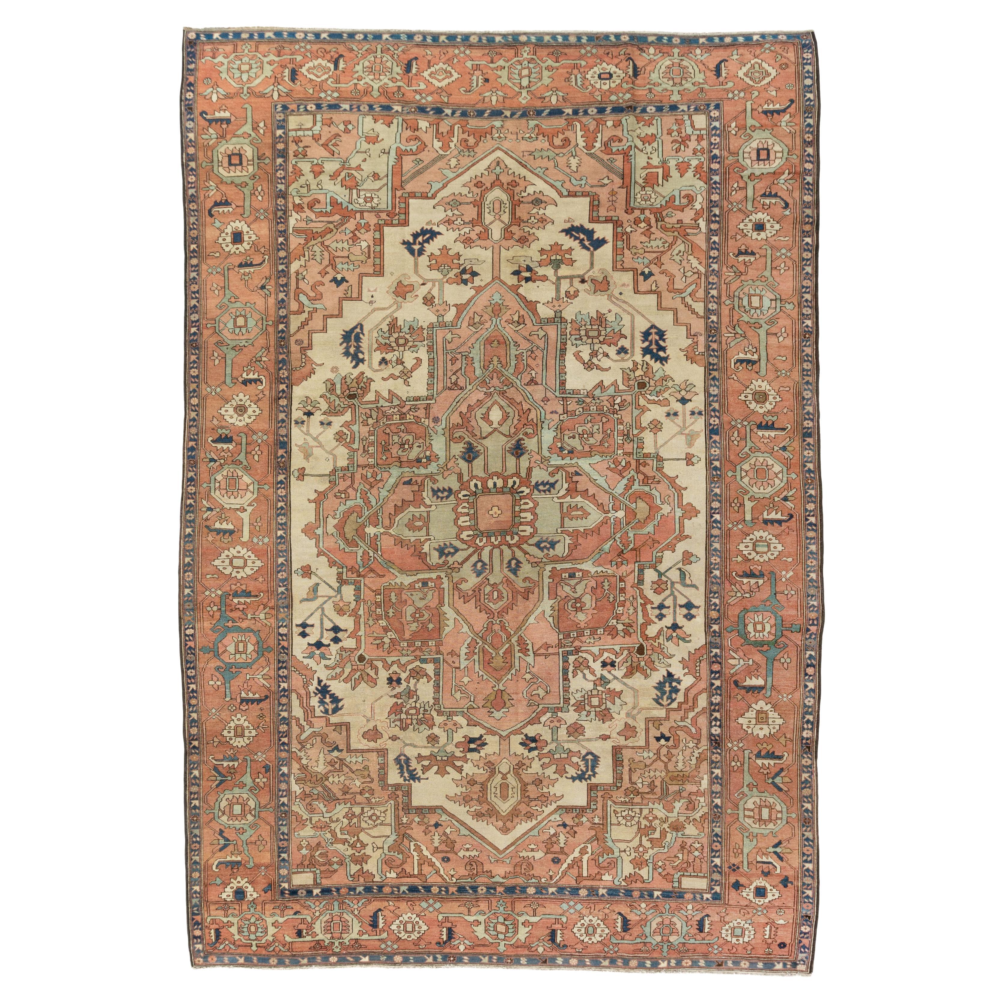 Antique Terracotta Persian Heriz Rug 9
3 x 13
5