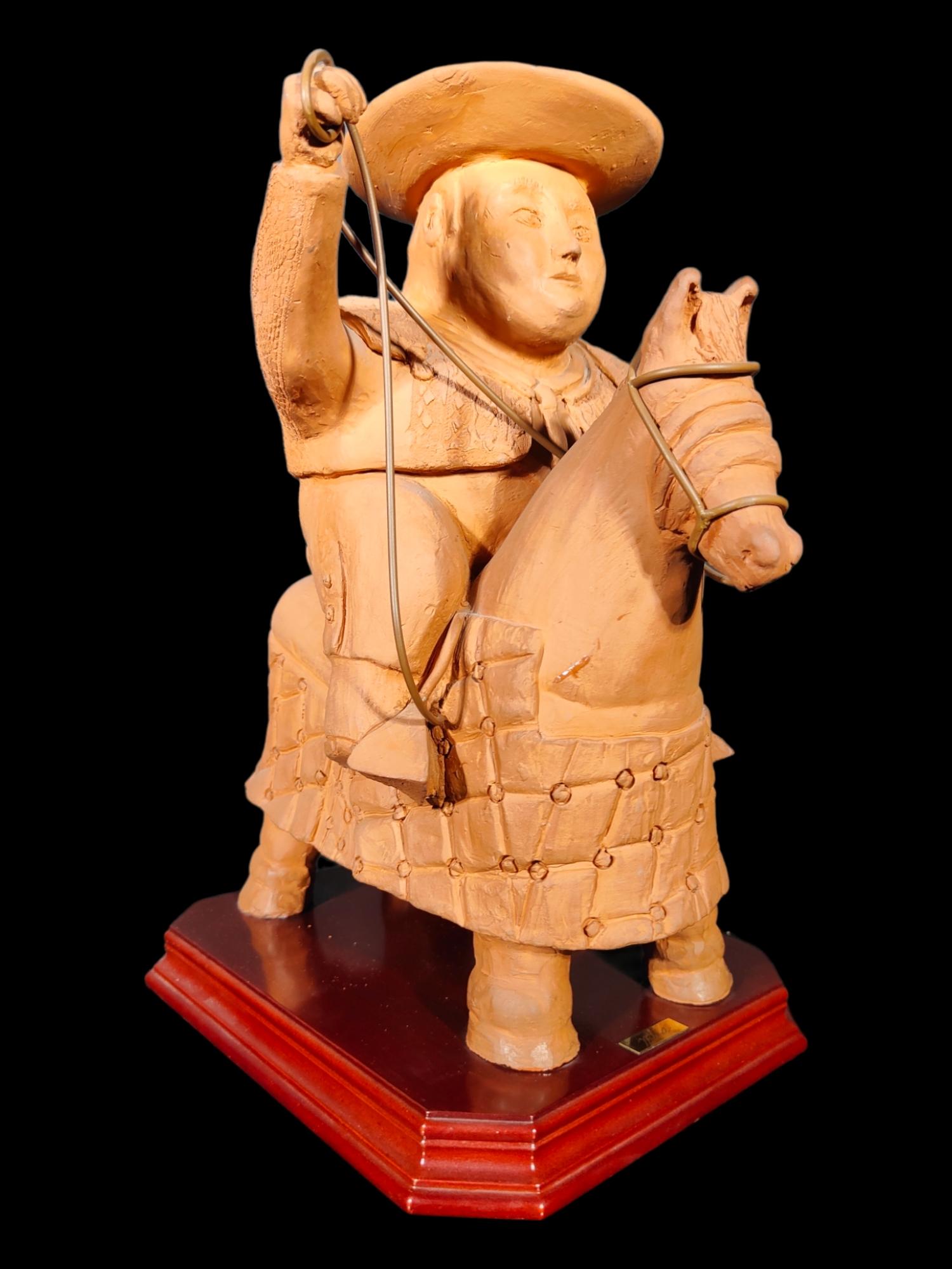 Antique Terracotta Picador in the Taste of Botero For Sale 4