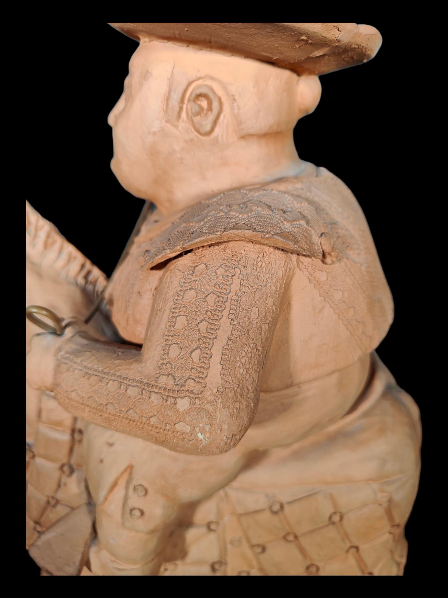 Antique Terracotta Picador in the Taste of Botero In Excellent Condition For Sale In Madrid, ES