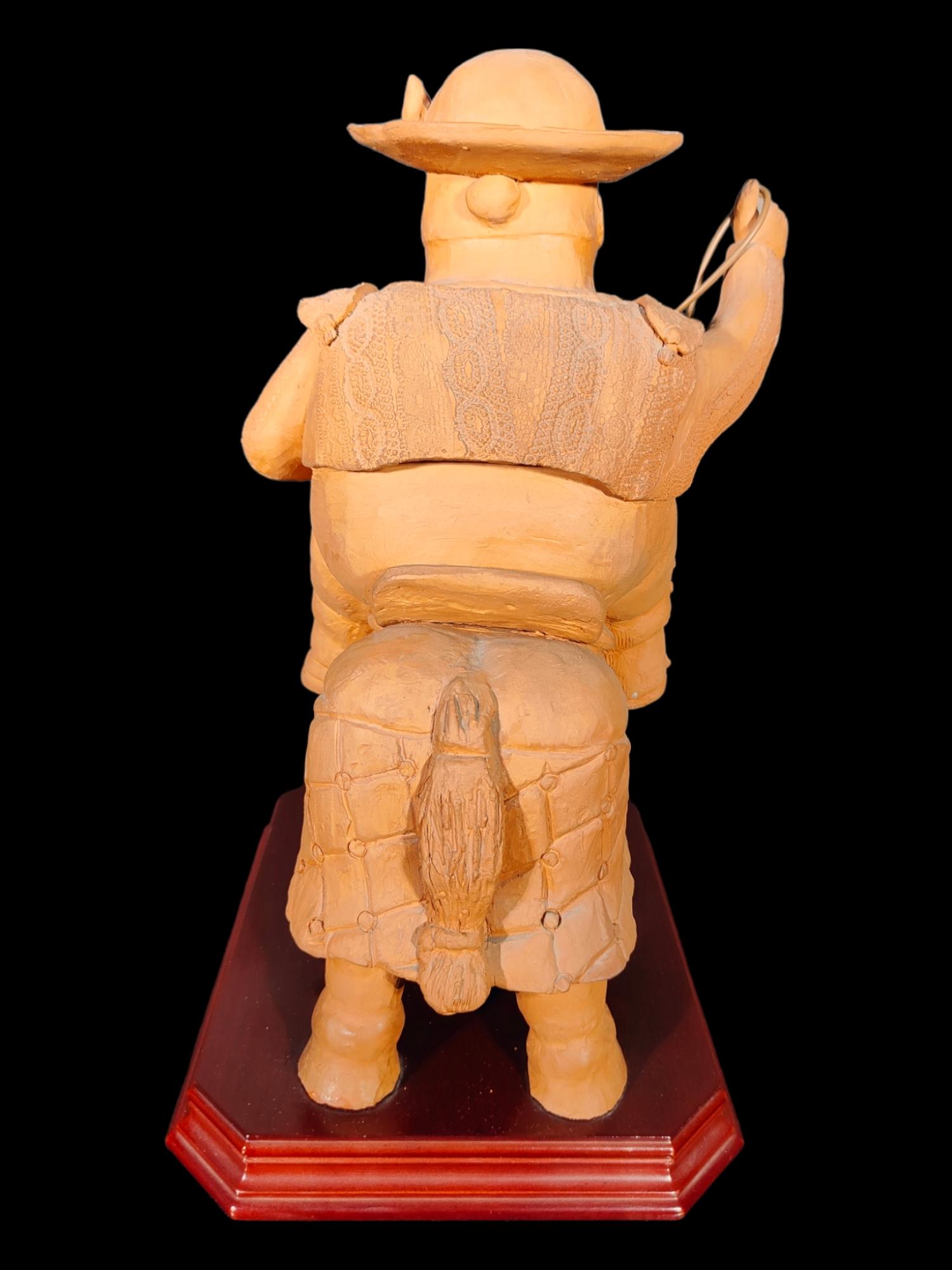 Late 20th Century Antique Terracotta Picador in the Taste of Botero For Sale