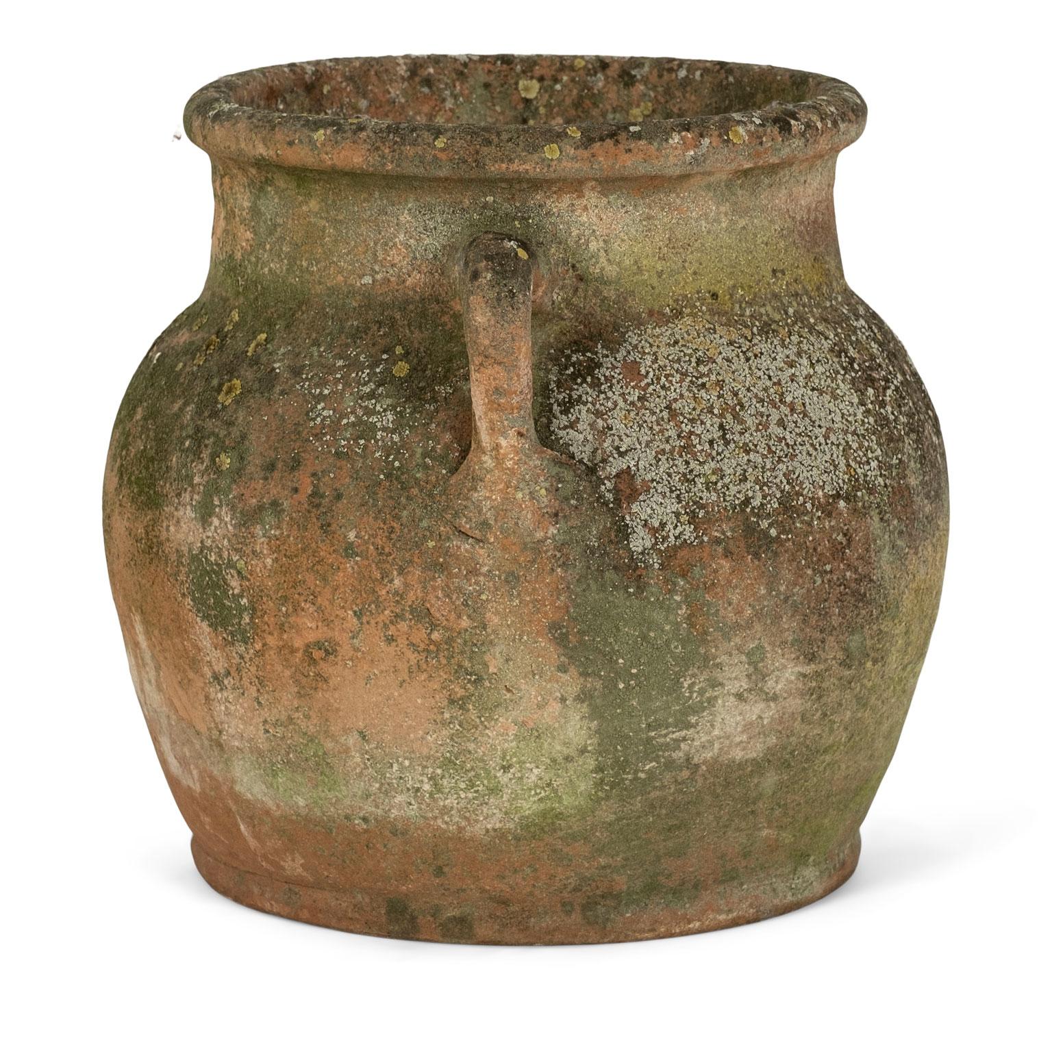 Antique terracotta pot with handles. Five available (see last image). Sold individually and priced $1,200 each.