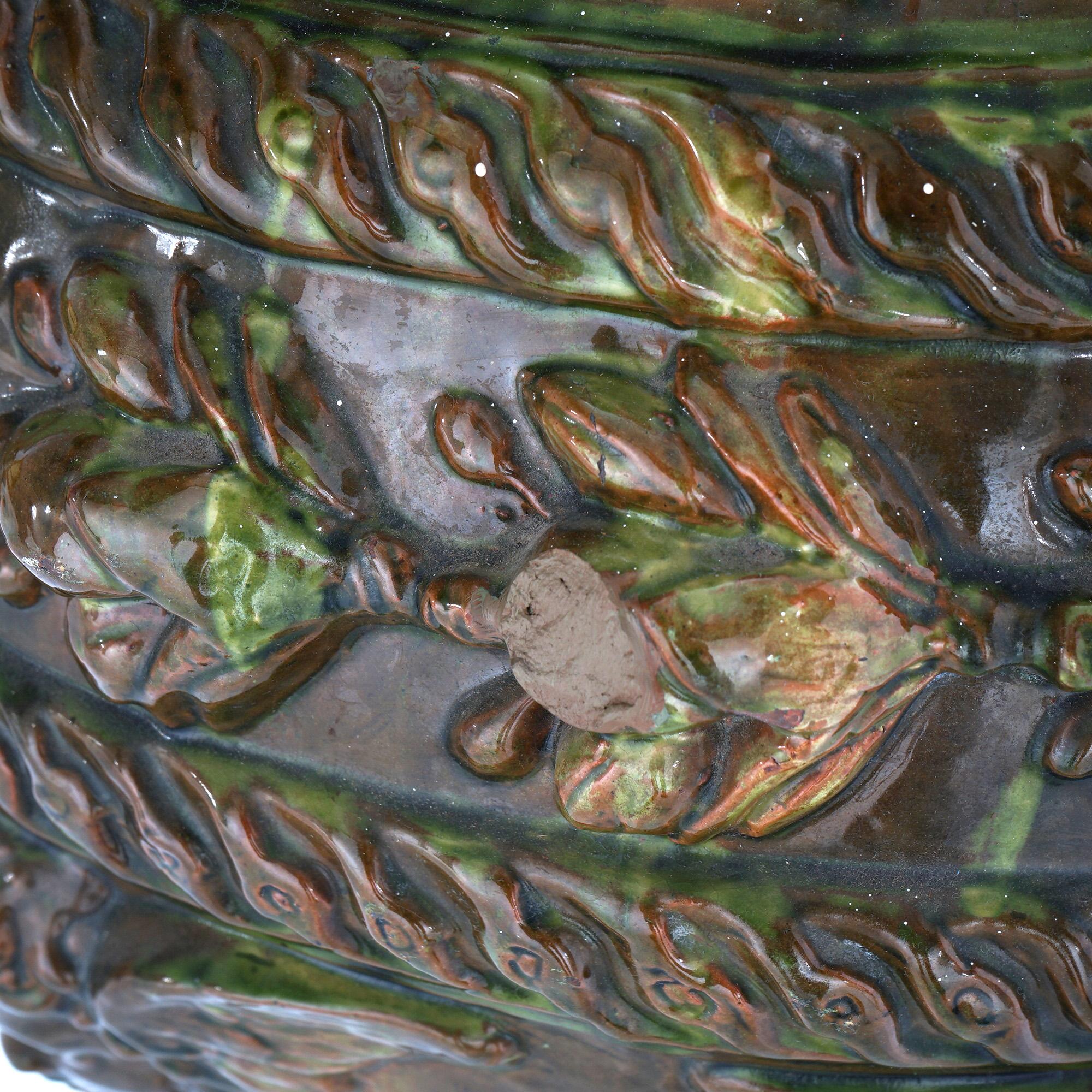 Antique Terracotta Pottery Figural Oil Jar Floor Vase 19th C 6