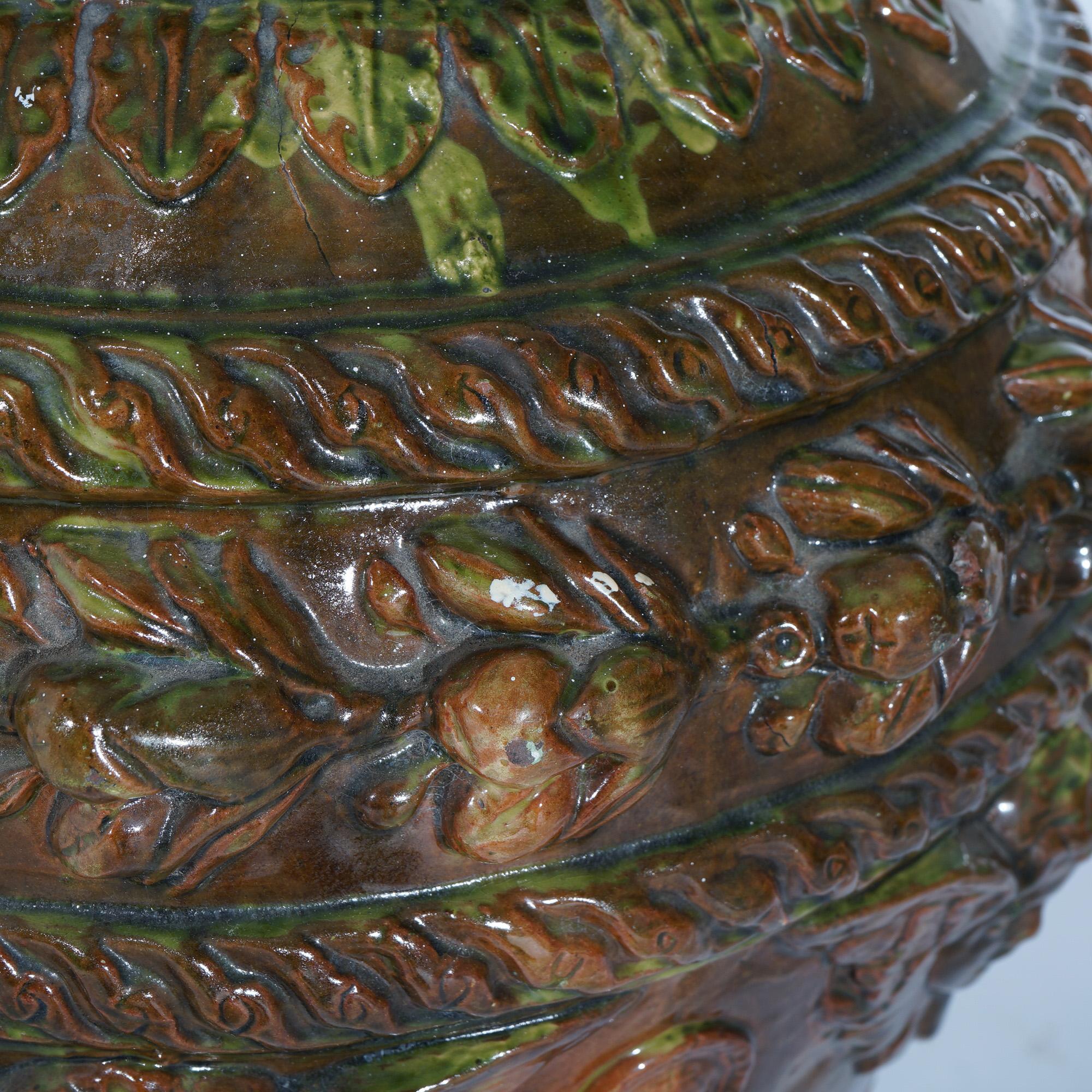 Antique Terracotta Pottery Figural Oil Jar Floor Vase 19th C 5