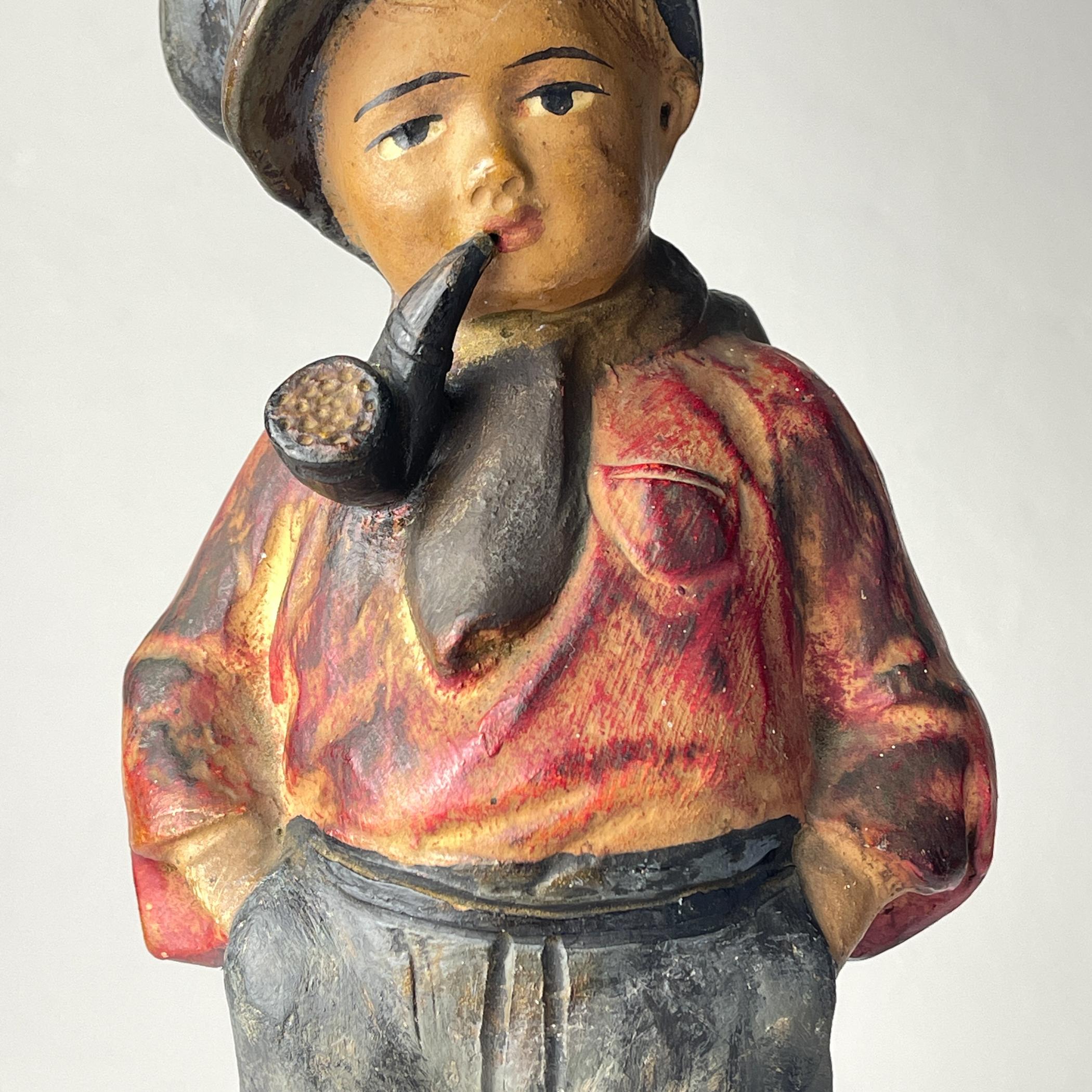 Antique terracotta sculpture Boy 