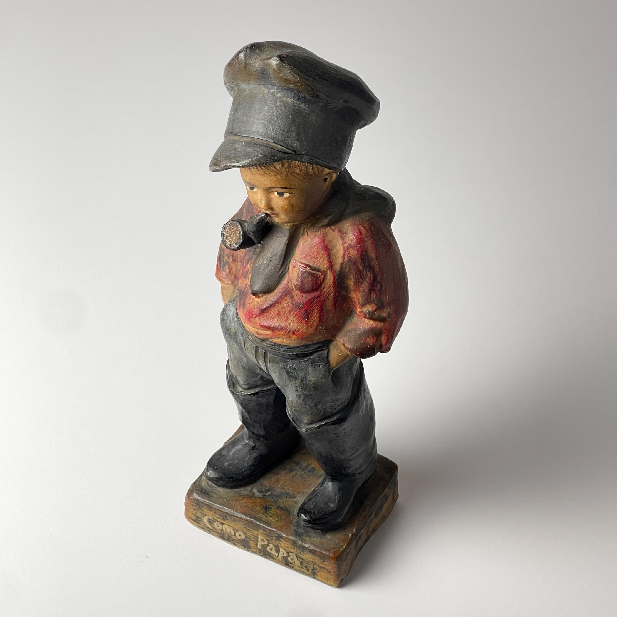 Antique terracotta sculpture Boy 