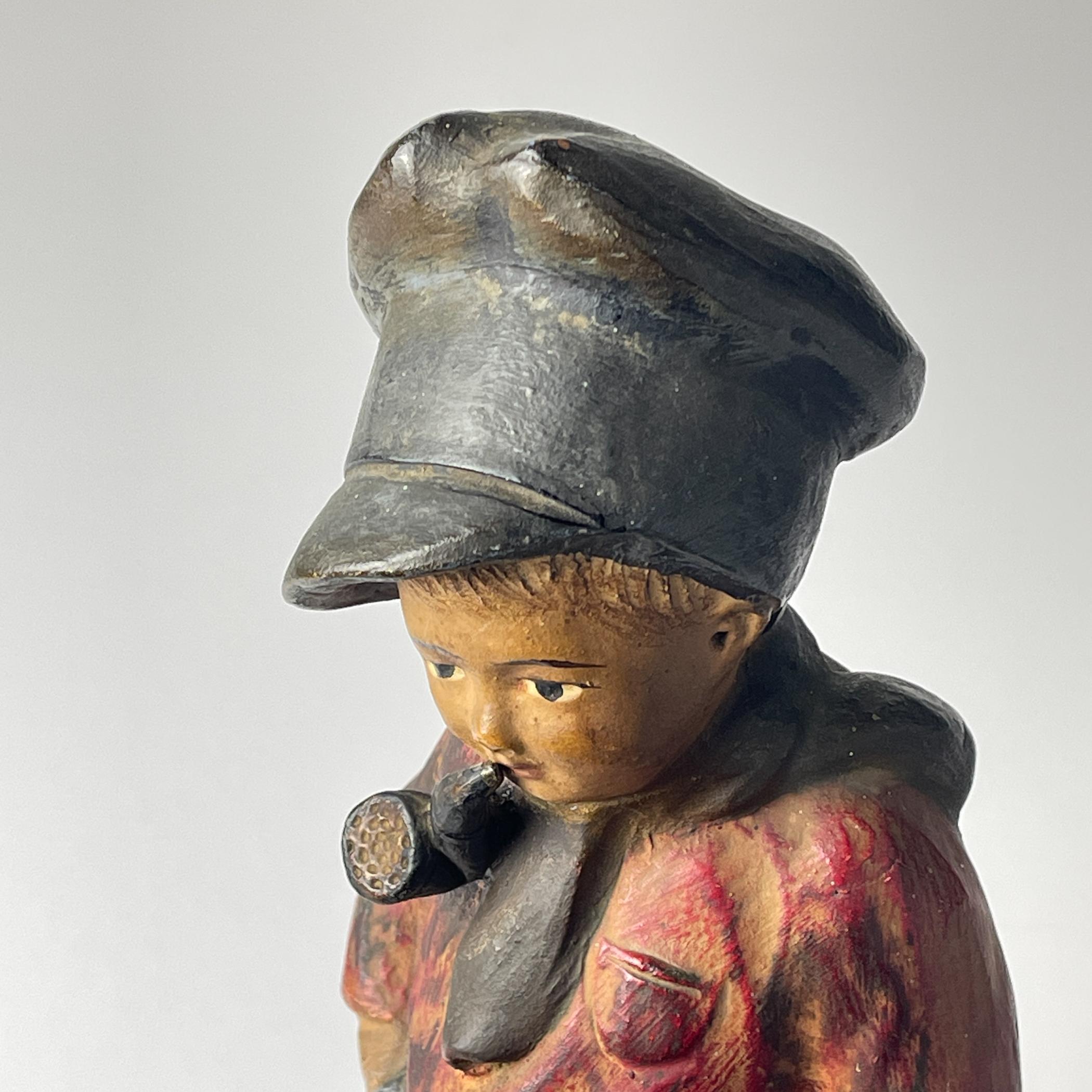 Antique terracotta sculpture Boy 