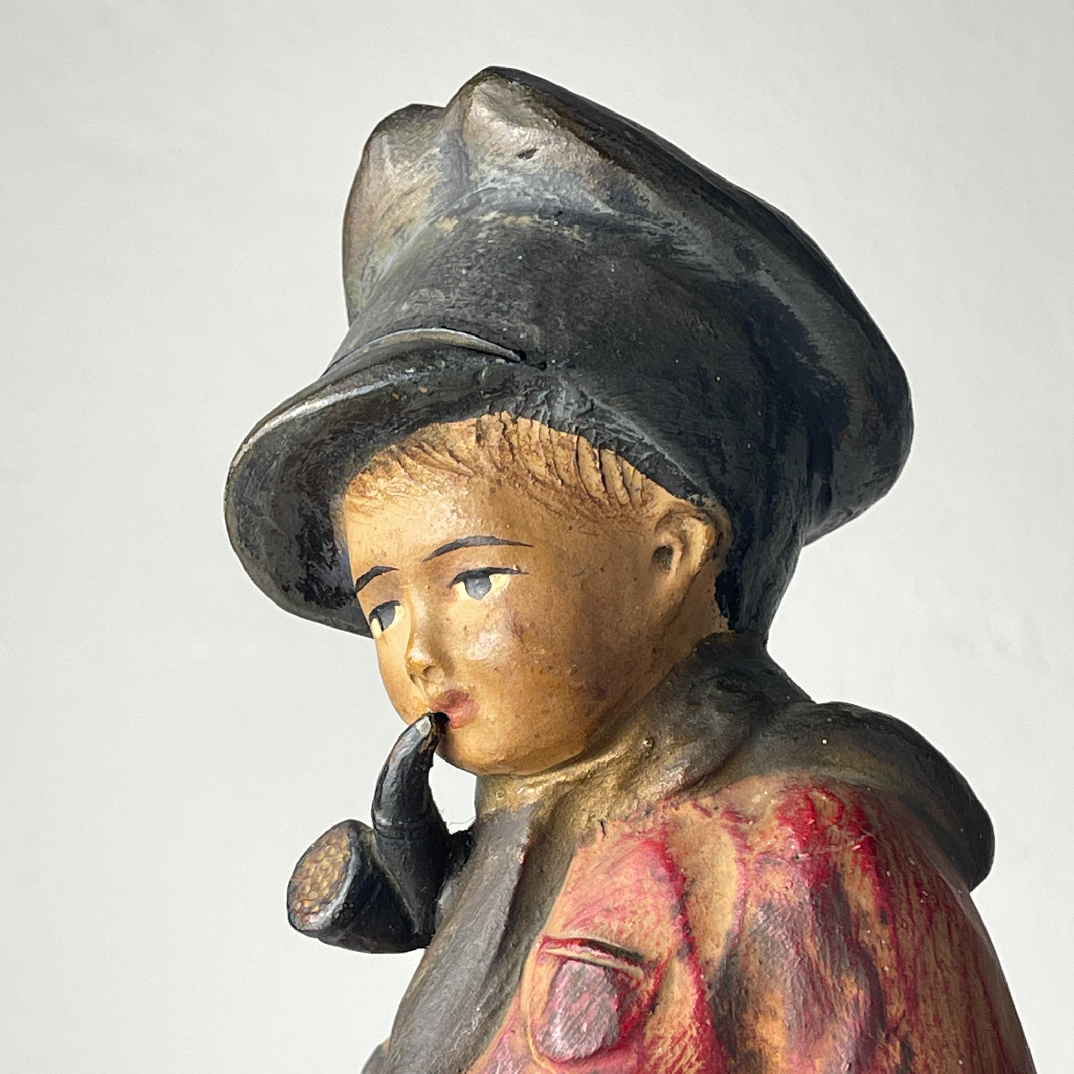 Antique terracotta sculpture Boy 