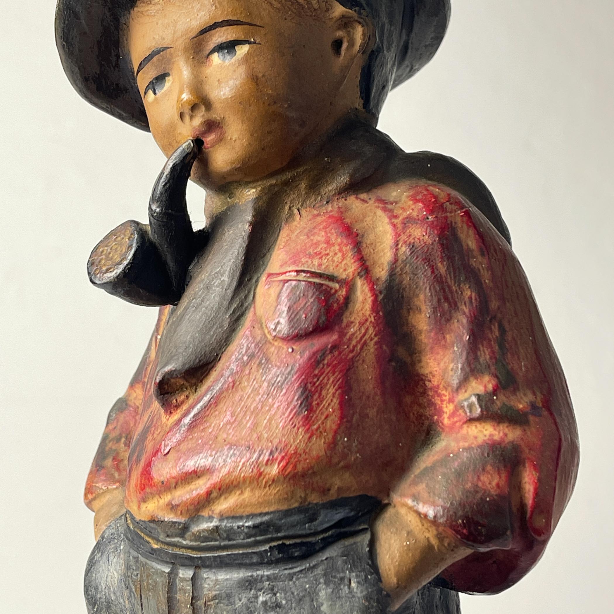 Antique terracotta sculpture Boy 
