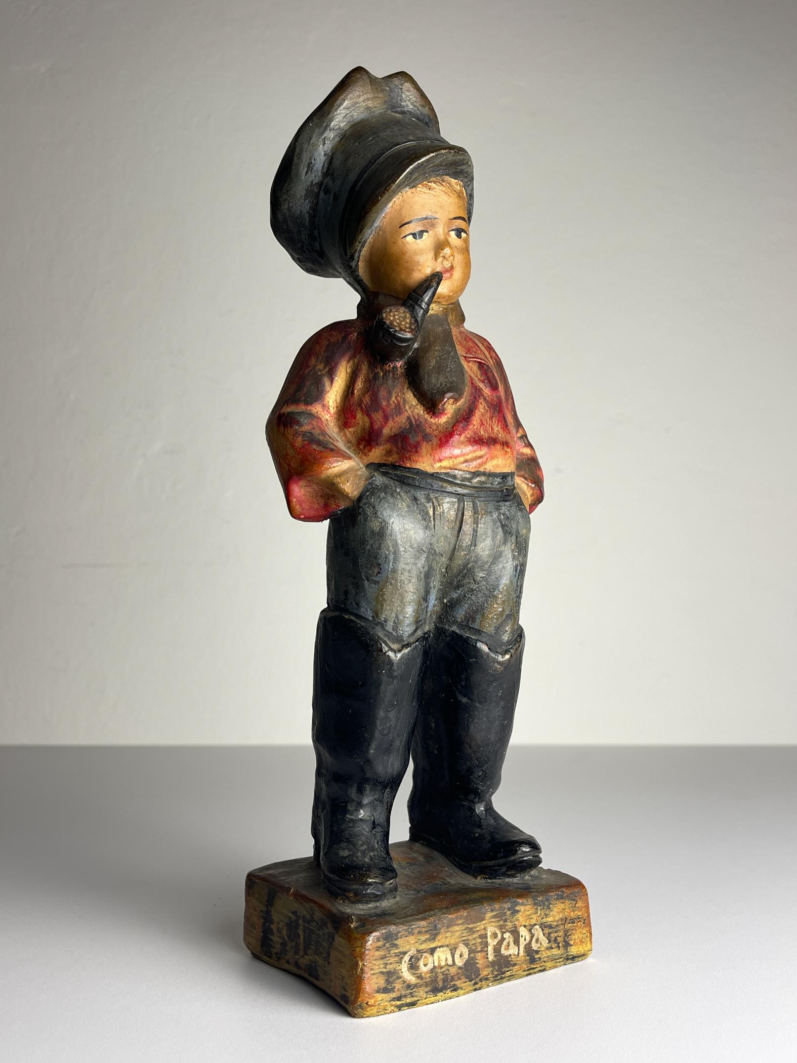 Antique terracotta sculpture Boy 