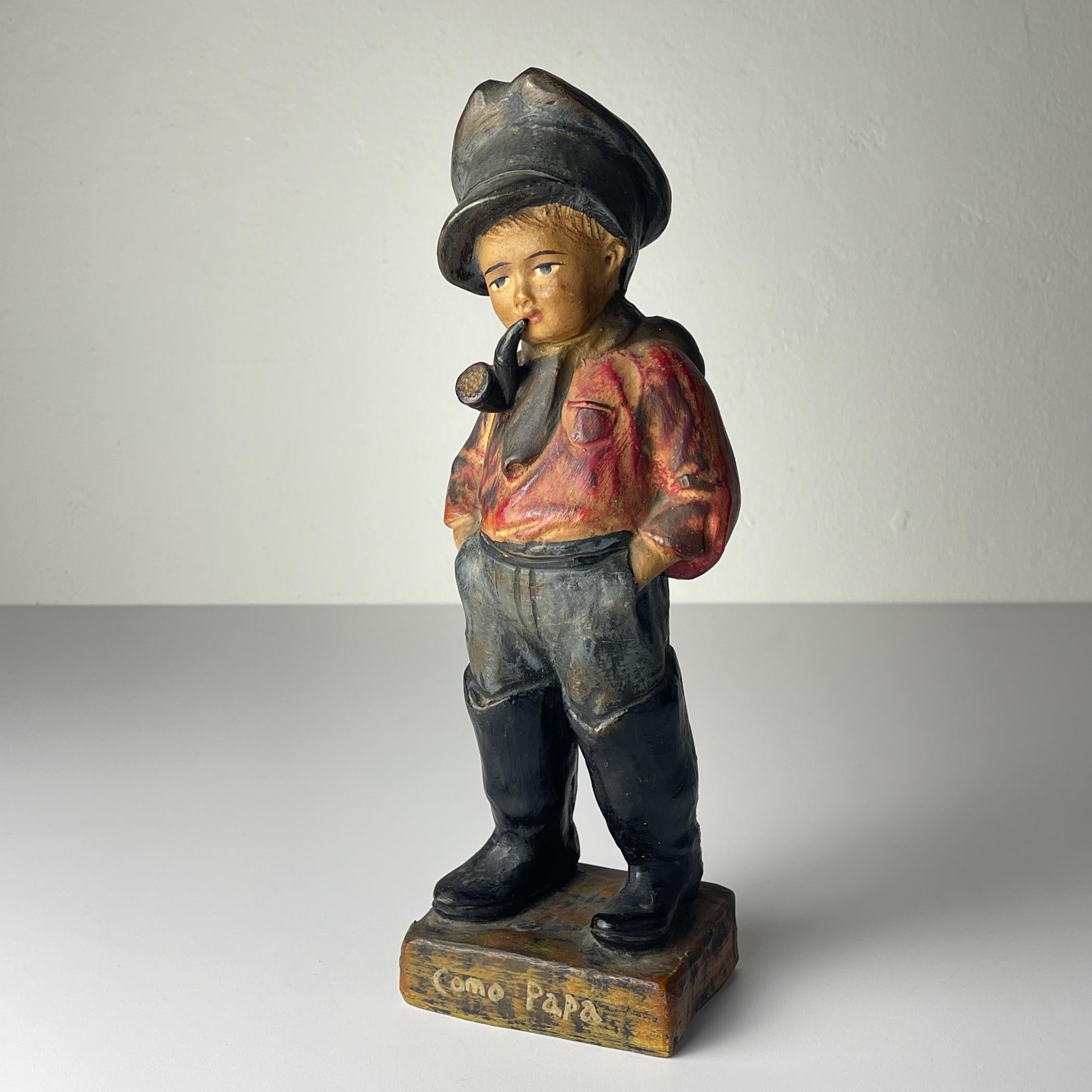 Antique terracotta sculpture Boy 