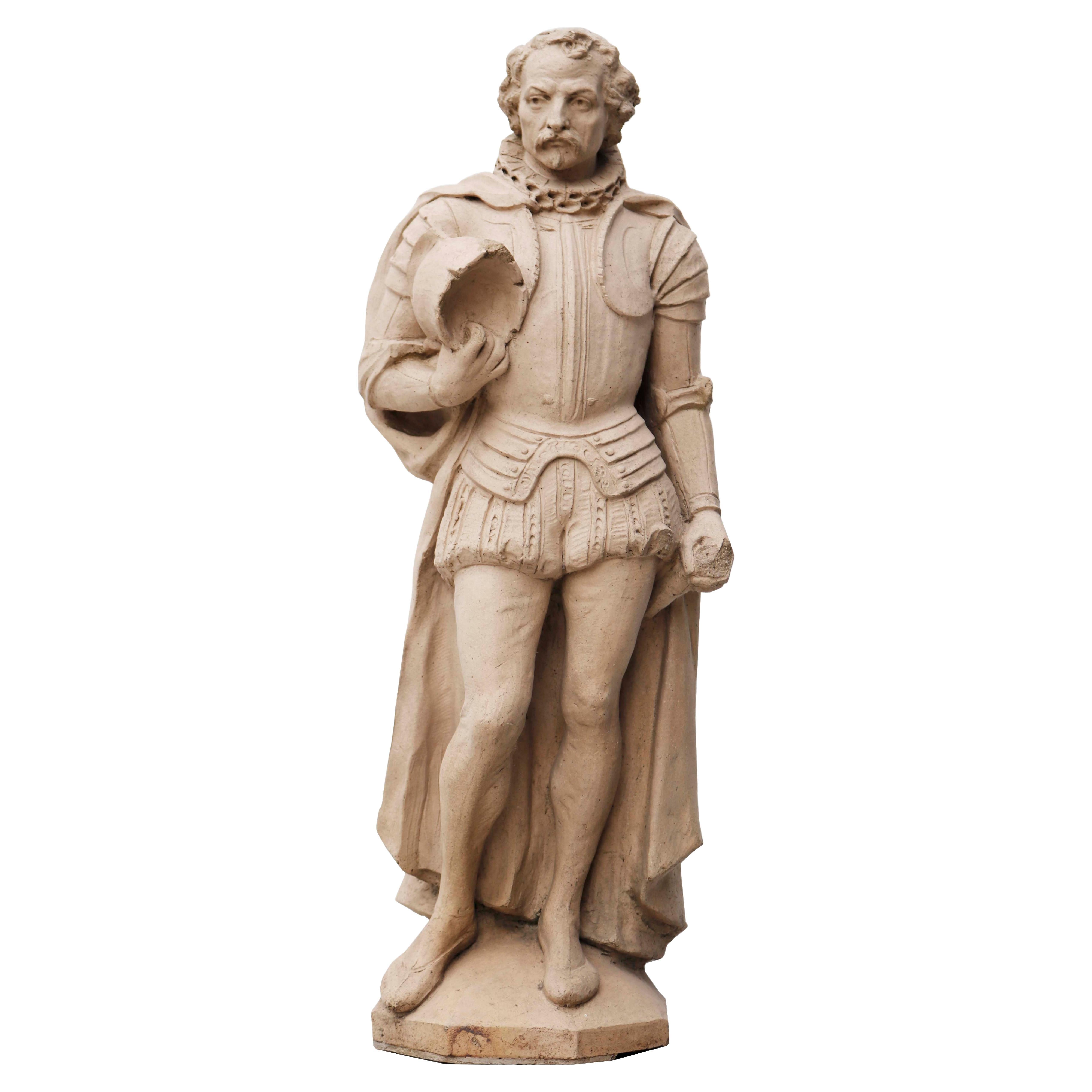 Antique Terracotta Statue of a Renaissance Woman For Sale at 1stDibs