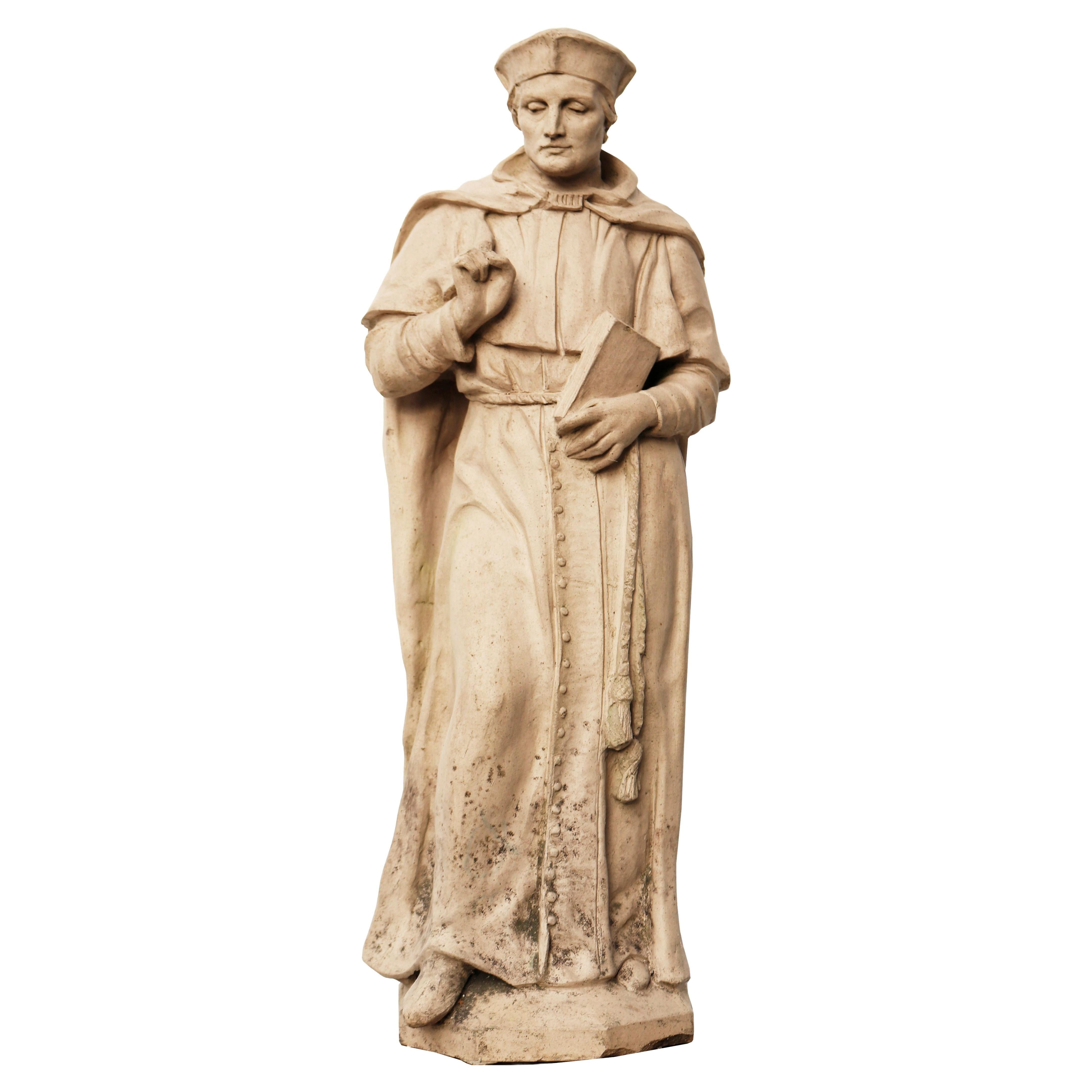 Antique Terracotta Statue of Dante