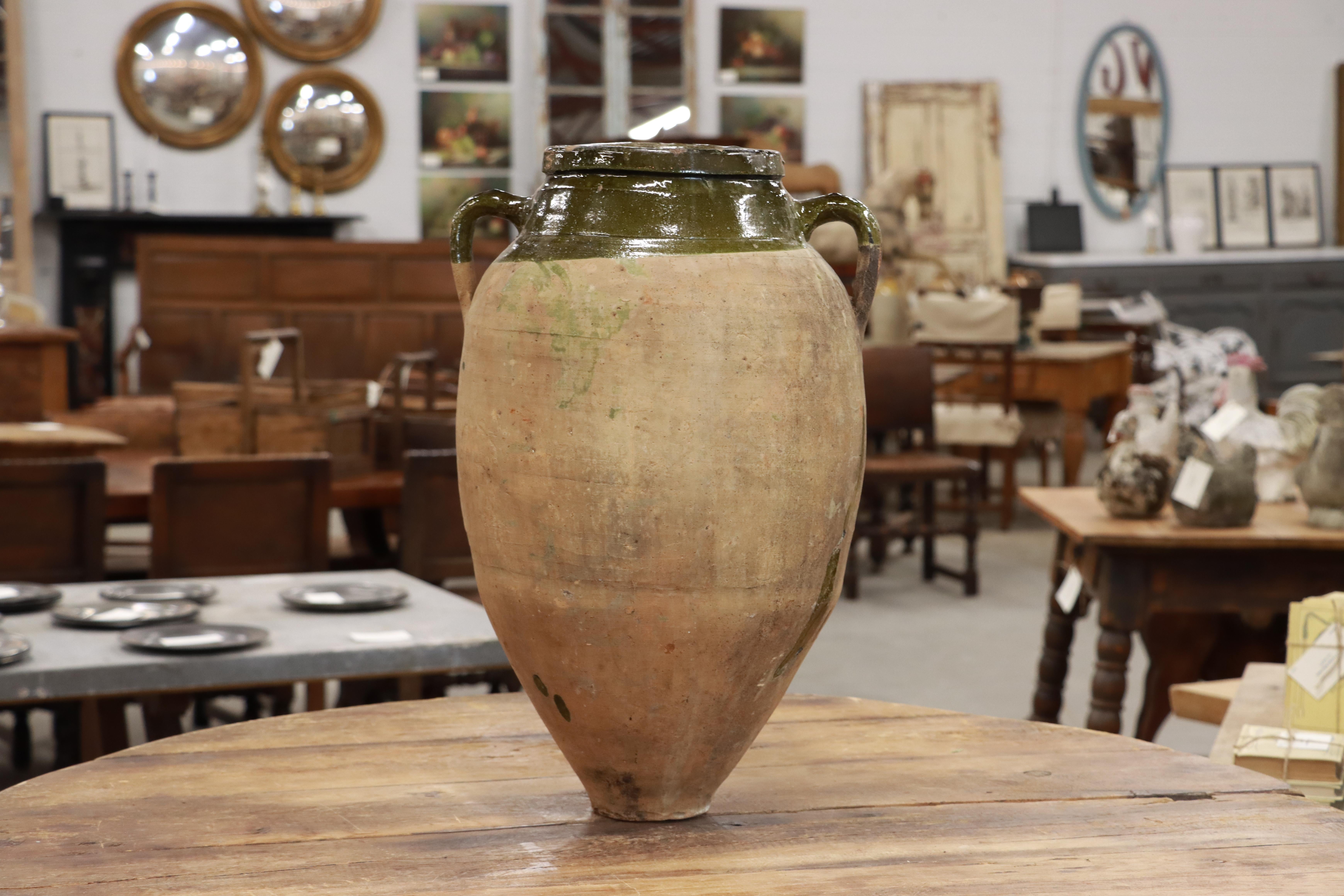 19th Century Antique Terracotta Turkish Olive Oil Pot