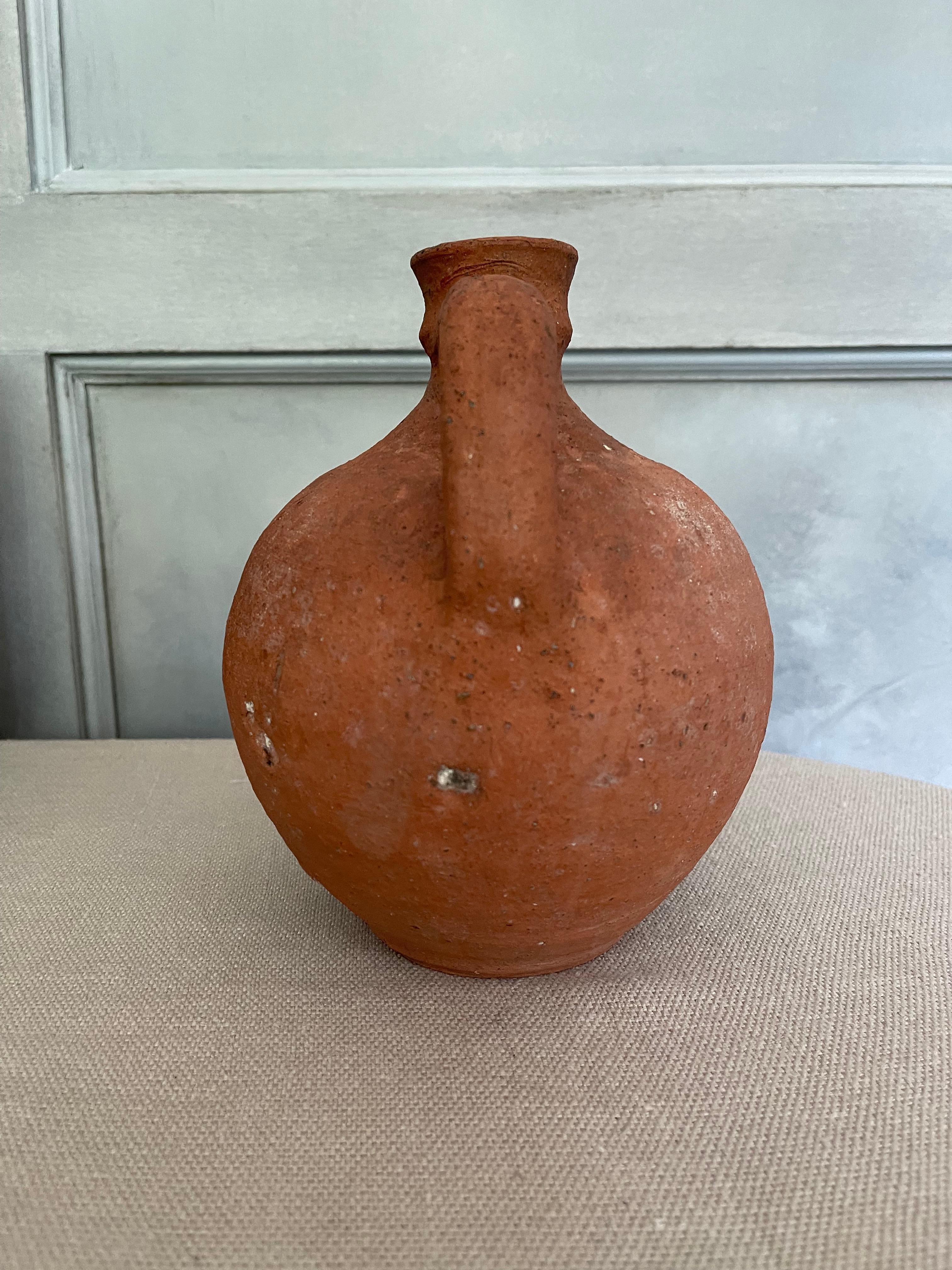 Ukrainian Antique Terracotta Wabi, Sabi Clay Vessel, c. 19th Century