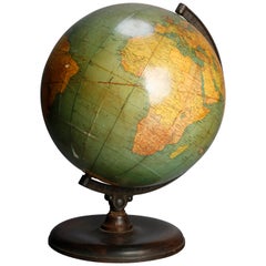 Antique Terrestrial Table Library World Globe by George F. Cram Co., circa 1920