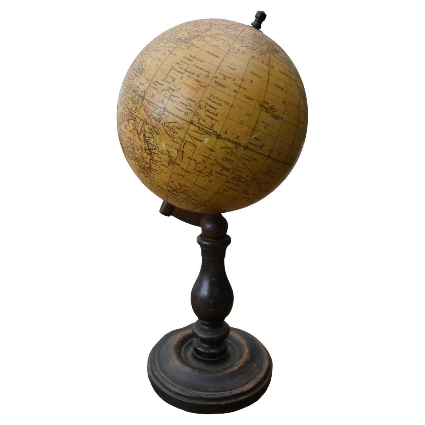 Antique Terrestrial Globe By G. Thomas, Publisher, Paris, 1890