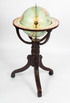 Antique Terrestrial Library Globe on Stand by Jordglob, Sweden, 1920s